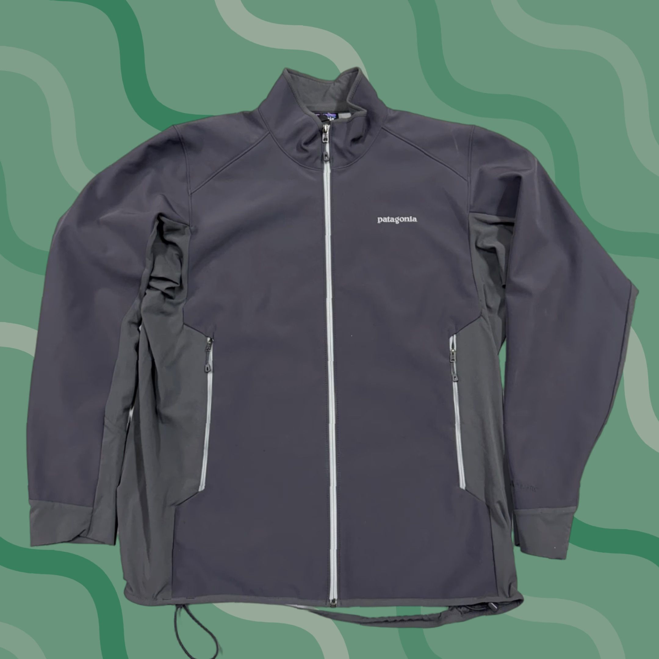 Patagonia Jacket Mens XL Gray Softshell Lined Full Zip Hiking Outdoor