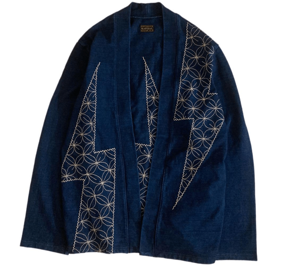 Kapital Kountry IDG High-density jersey Thunder Sashiko Cardigan Size US M / EU 48-50 / 2 - 1 Thumbnail