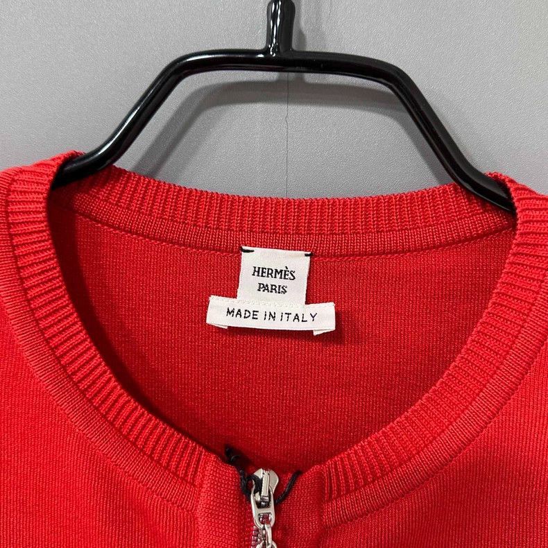 Hermes Red Silk Cashmere Cardigan by HERMES-2506 Size XS / US 0-2 / IT 36-38 - 5 Thumbnail