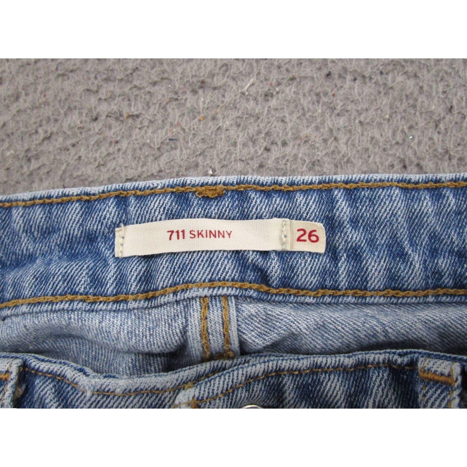 Levi's Levi's 711 Skinny Denim Jeans Size 26 Medium Blue Stretch Distressed Women Size 26" / US 2 / IT 38 - 4 Thumbnail