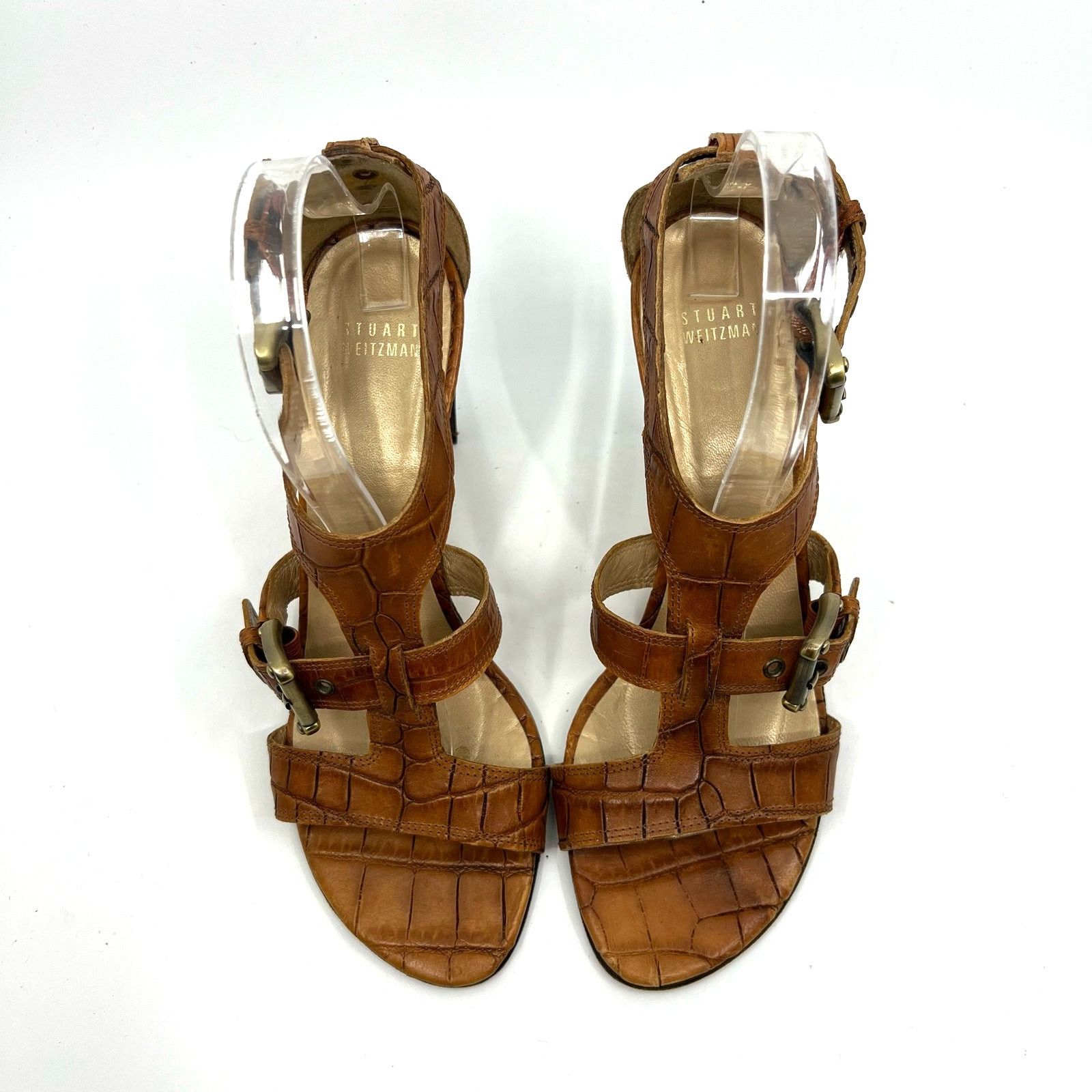 Stuart Weitzman Stuart Weitzman Brown Alligator Leather Sandals Women's 8 US Size US 9 / IT 39 - 5 Thumbnail