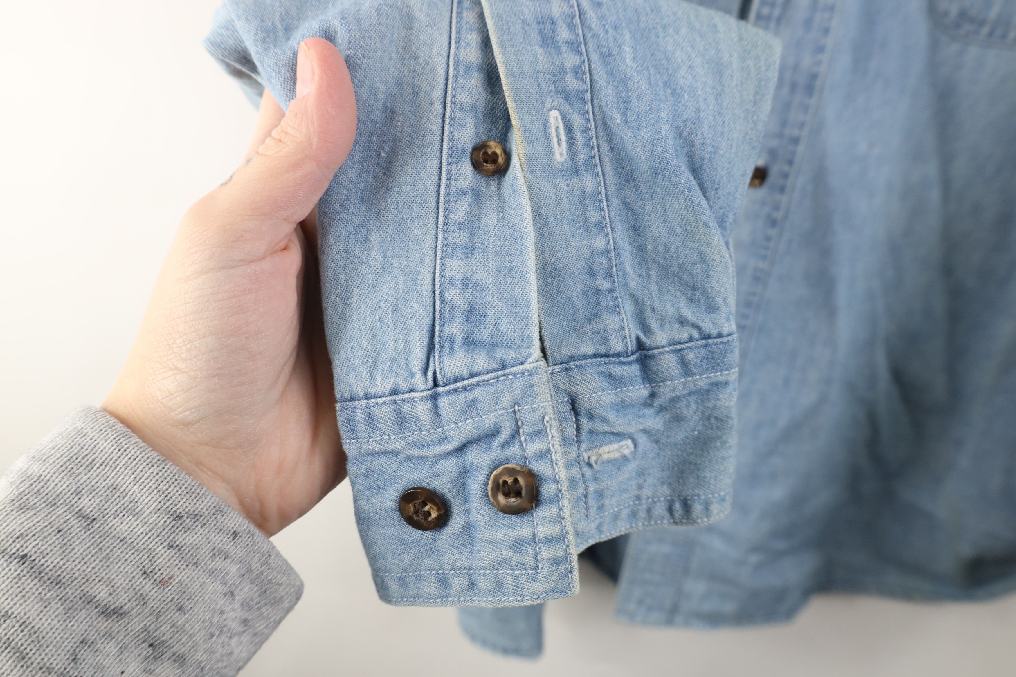 Vintage Vintage 90s Streetwear Collared Denim Jean Button Down Shirt Size US XL / EU 56 / 4 - 11 Thumbnail