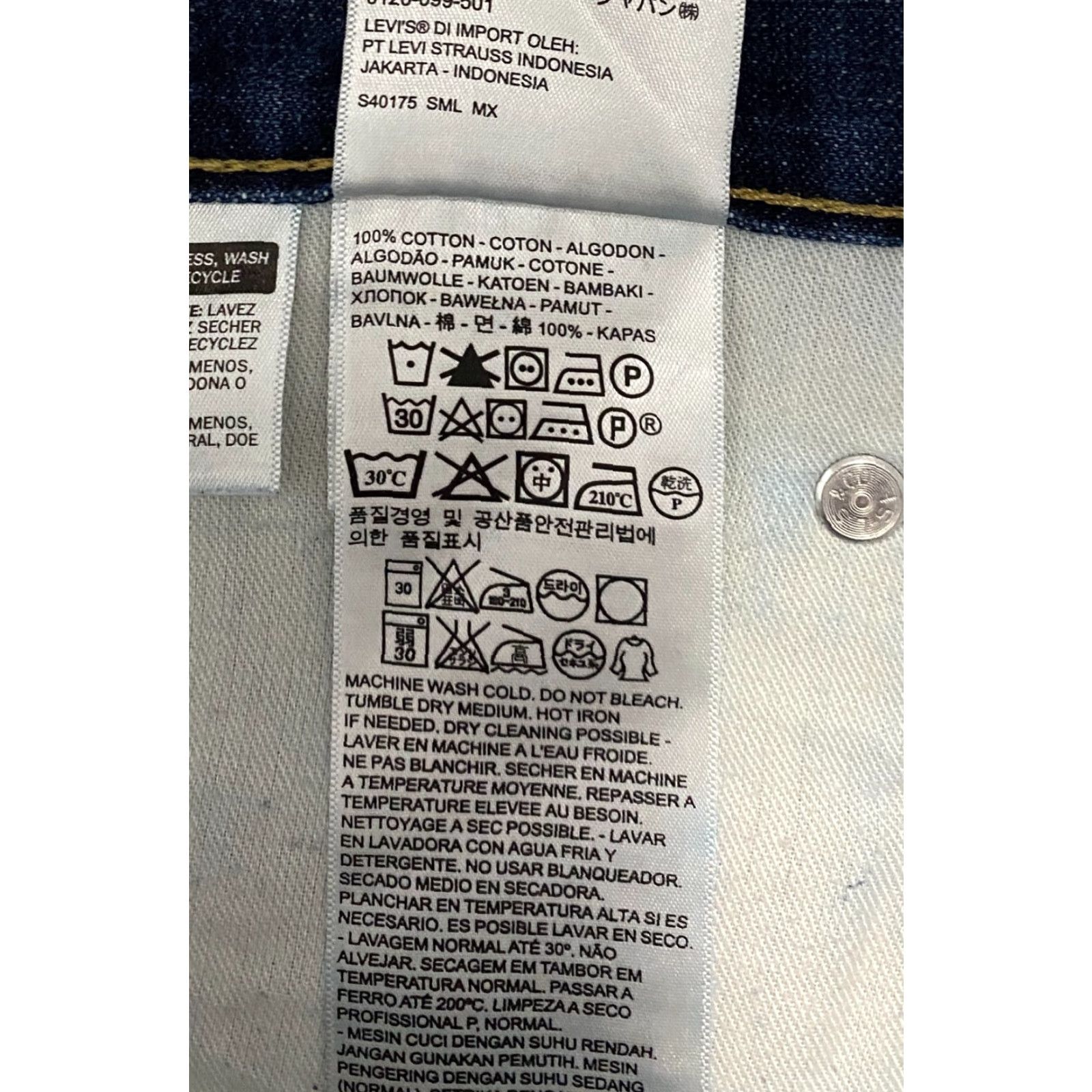 Levi's Levi's 513 Slim Straight Jeans Men's Blue 34×32 Denim 5-Pocket Regular Slim Medium Wash + Logo Size US 34 / EU 50 - 7 Thumbnail