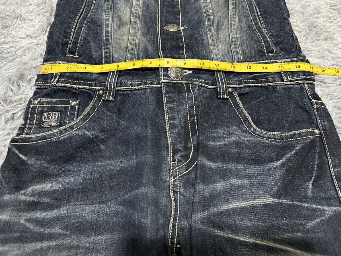 Japanese Brand 🔥Sick Y2K Black Flame Overalls Denim Size US 34 / EU 50 - 16 Thumbnail