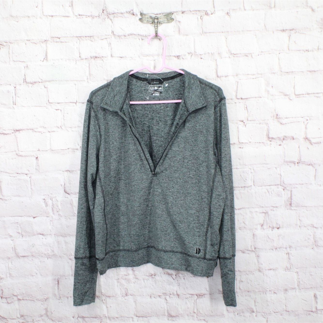 L.L. Bean LL Bean VentureSoft Black Marl Quarter Zip Pullover Size M / US 6-8 / IT 42-44 - 3 Thumbnail