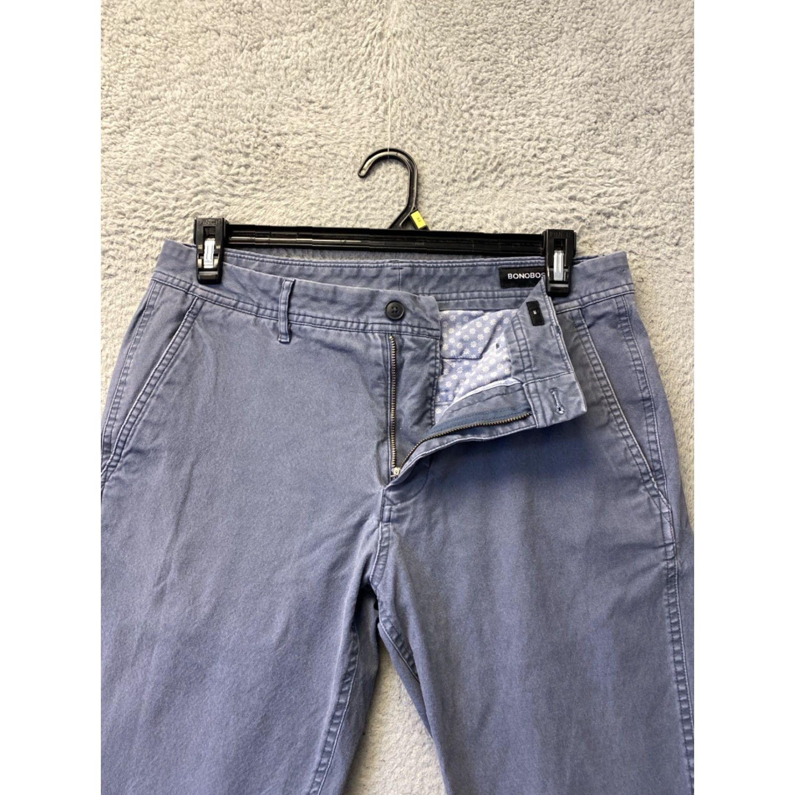 Bonobos Bonobos Slim Cotton Dusty Blue Pants Men 33x32 Chino Regular Waist 33 Inseam 32 Slimming Mens Dusty Blue Era? (no extra) Size US 33 - 3 Thumbnail