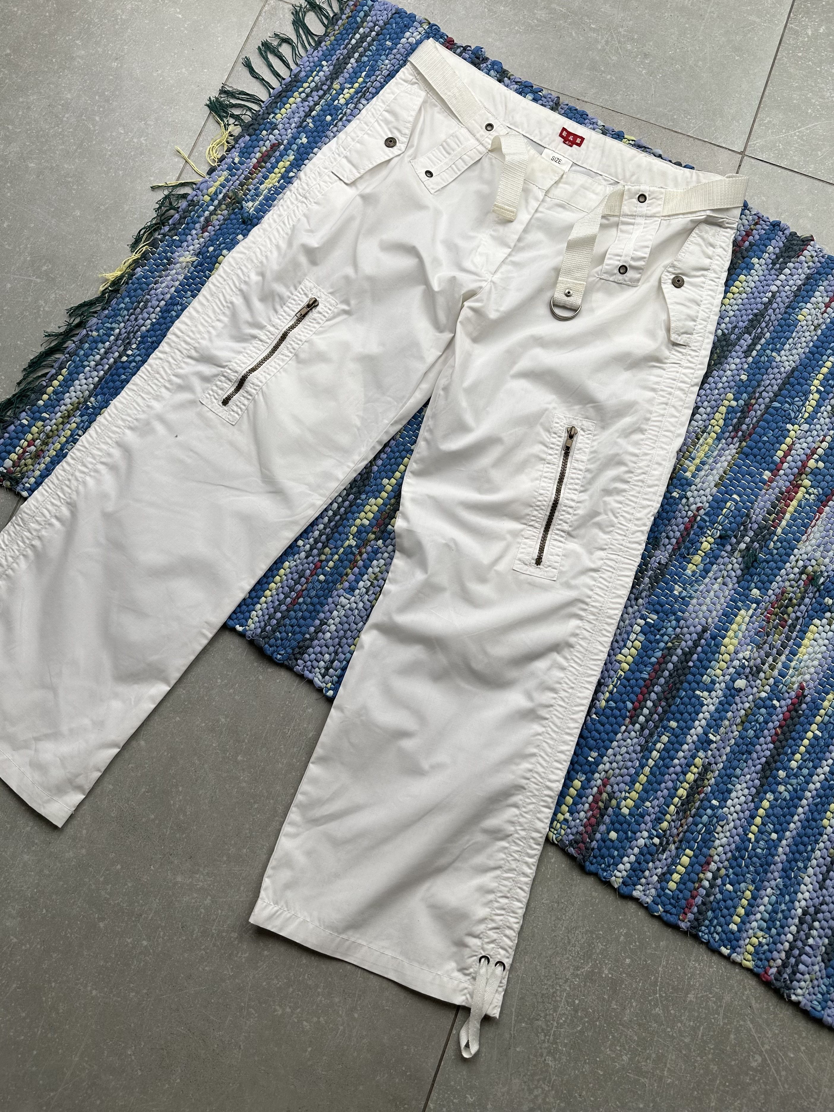 image of Avant Garde x Vintage Wide Pants With Belt in White, Men's (Size 30)