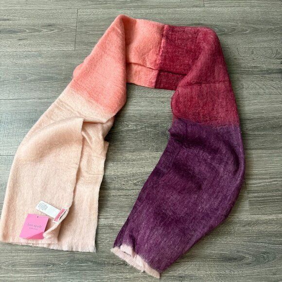 Kate Spade NWT Kate Spade Colorblock Pink Yarn Dyed 80" Scarf Size ONE SIZE - 1 Thumbnail