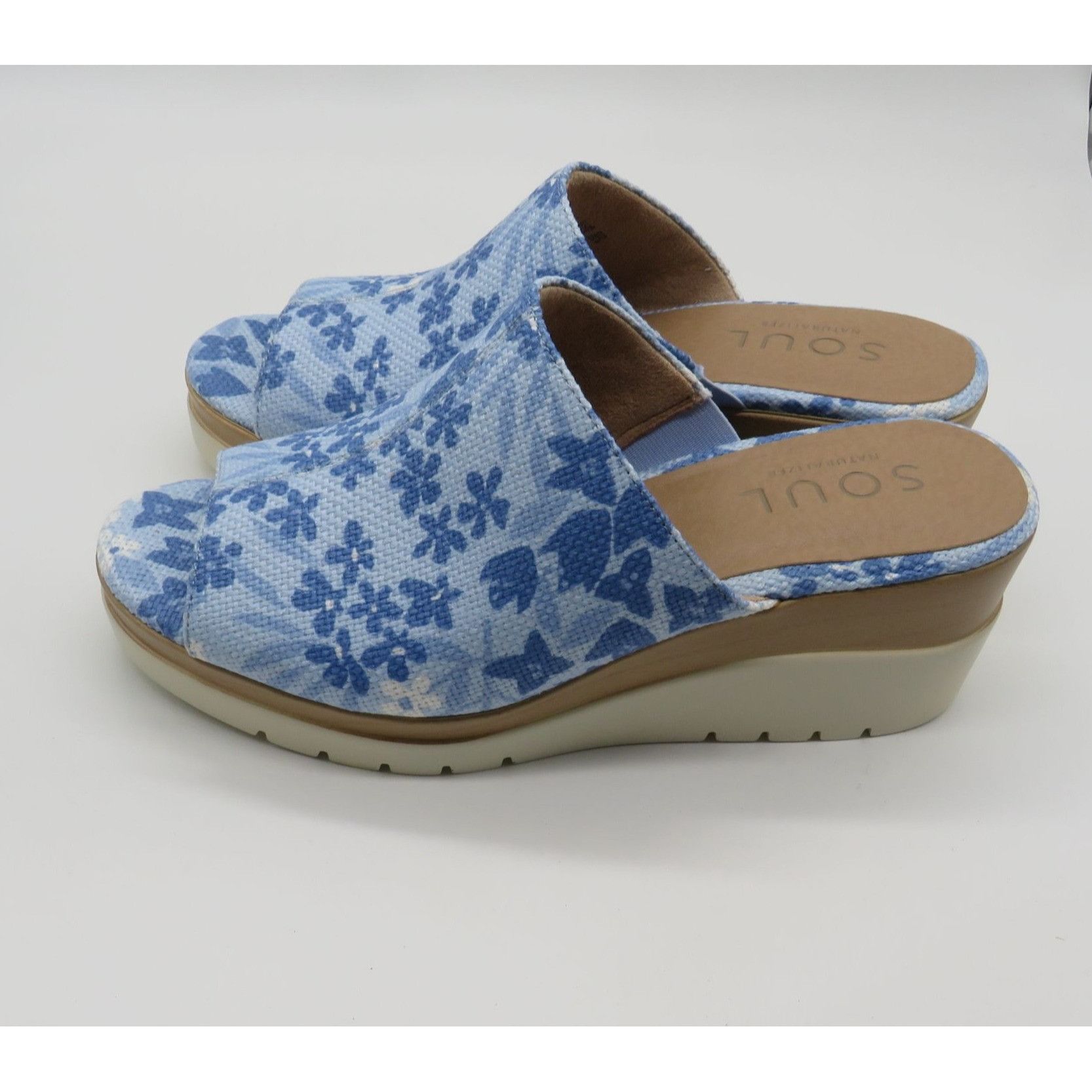 Other Soul Naturalizer Women's Blue Floral Print Wedge Sandals 9.5 Size US 9.5 / IT 39.5 - 5 Thumbnail