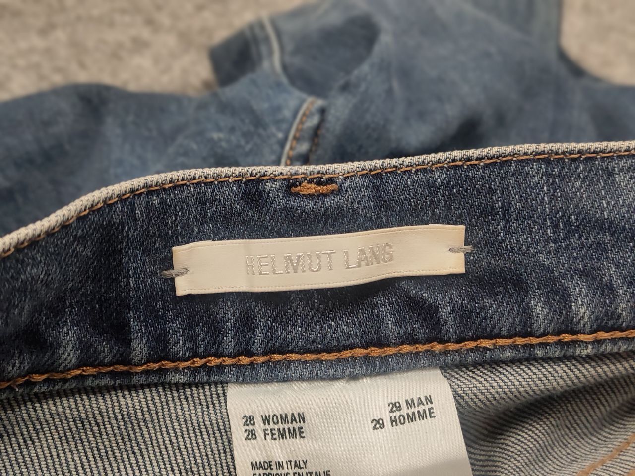 Helmut Lang Helmut Lang Jeans Femme Blue Straight Denim Boot Cut Unisex Size US 29 - 17 Thumbnail