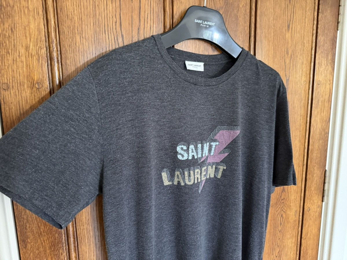 Saint Laurent Paris Saint Laurent lightning bolt logo grey t shirt M Size US M / EU 48-50 / 2 - 13 Thumbnail