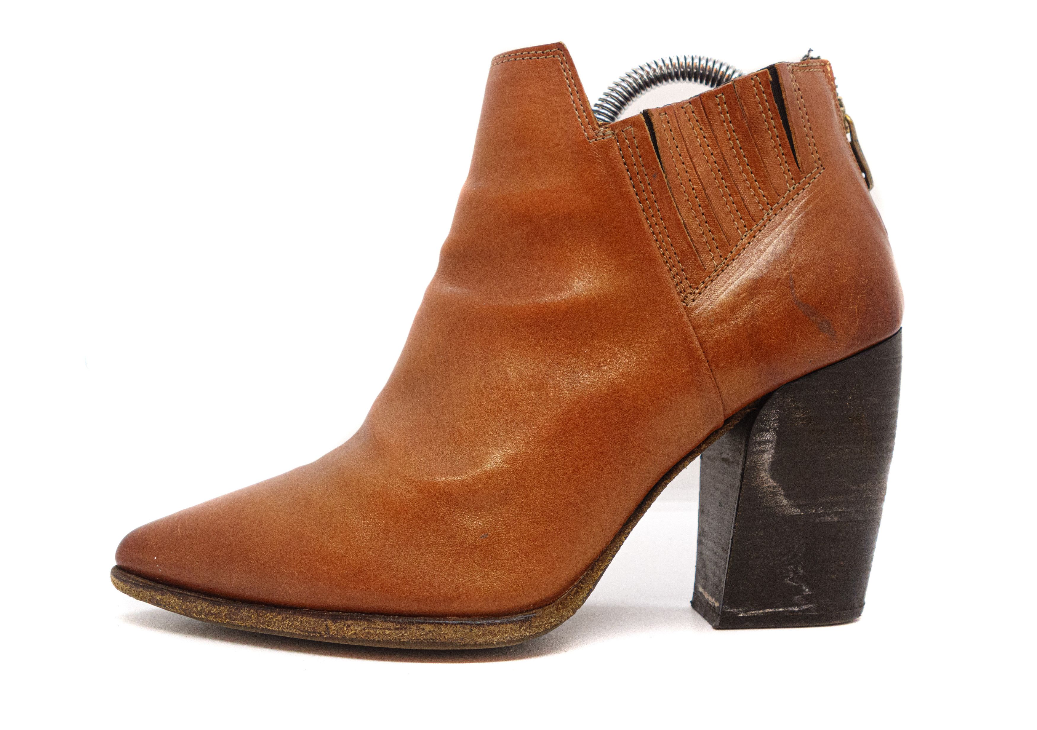 A.S.98 A.S.98 Back Zip Leather Heeled Ankle Boots Size US 10 / IT 40 - 2 Thumbnail