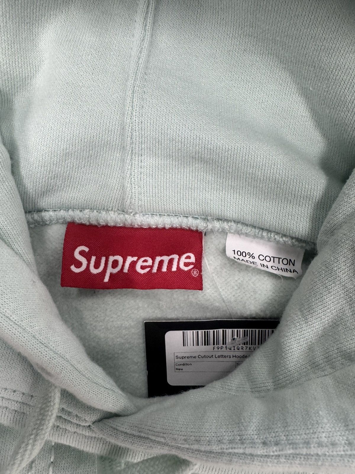 Supreme Supreme Cutout Letters Hoodie (Ice Blue) Size US L / EU 52-54 / 3 - 3 Thumbnail