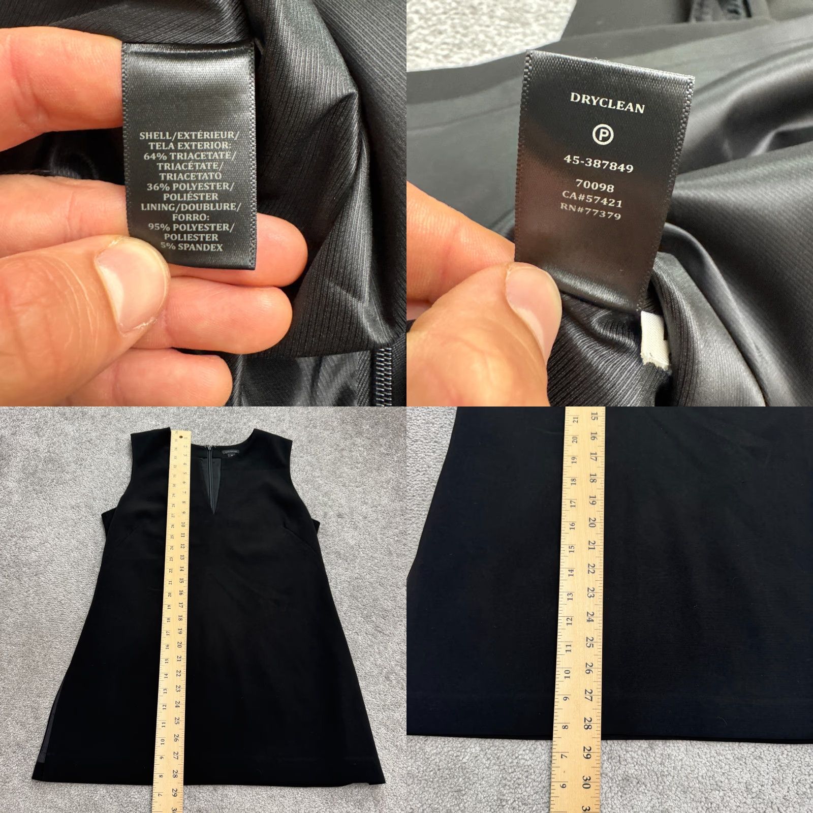 Ann Taylor Ann Taylor Dress Shift Womens 6 Black Knee Length Sleeveless V-Notch Slit Work Dress Size M / US 6-8 / IT 42-44 - 8 Thumbnail