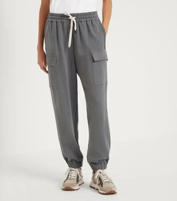 Brunello Cucinelli o1w1db10825 Woman Sport Pants in Medium Grey Size 27" / US 4 / IT 40 - 2 Thumbnail