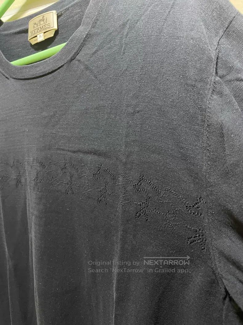 Hermes Hermes Knitted short-sleeve t-shirt with openwork battle h Size US XL / EU 56 / 4 - 5 Thumbnail
