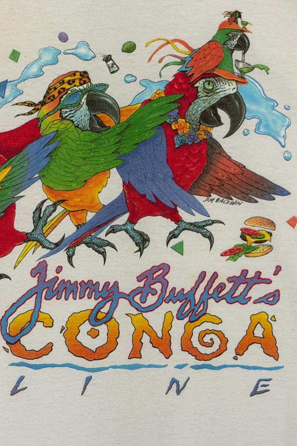 Vintage 1990s Jimmy Buffett Margaritaville Key West Conga Line Tee Size US XXL / EU 58 / 5 - 9 Thumbnail