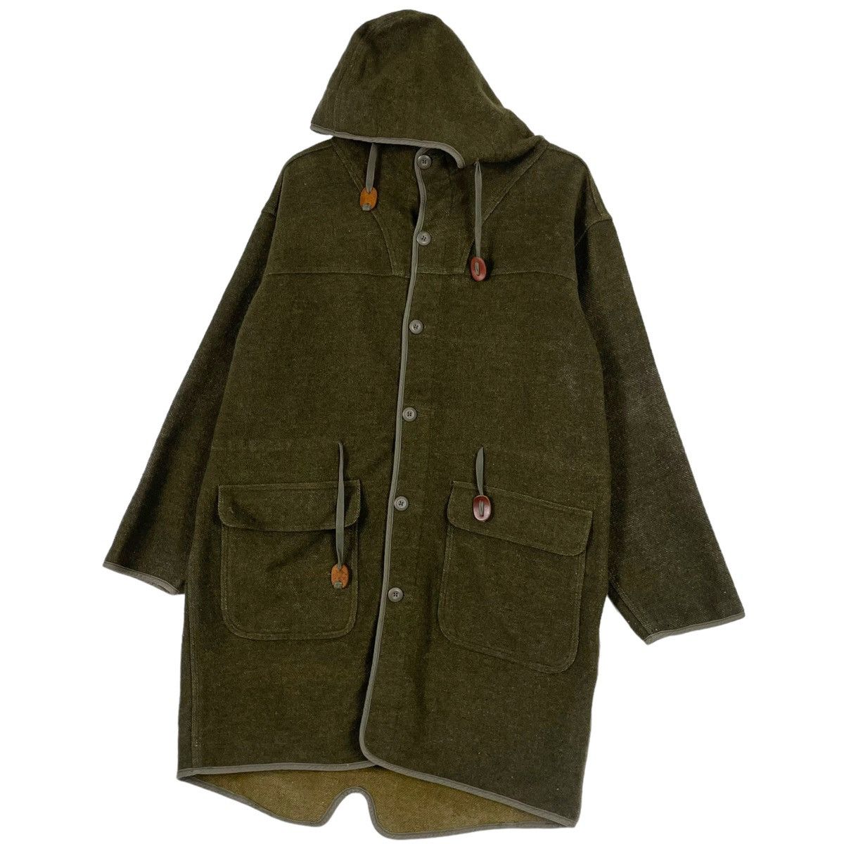 Avirex 💥AVIREX WOOL HOODIE JACKET ARMY GREEN Size US L / EU 52-54 / 3 - 2 Thumbnail