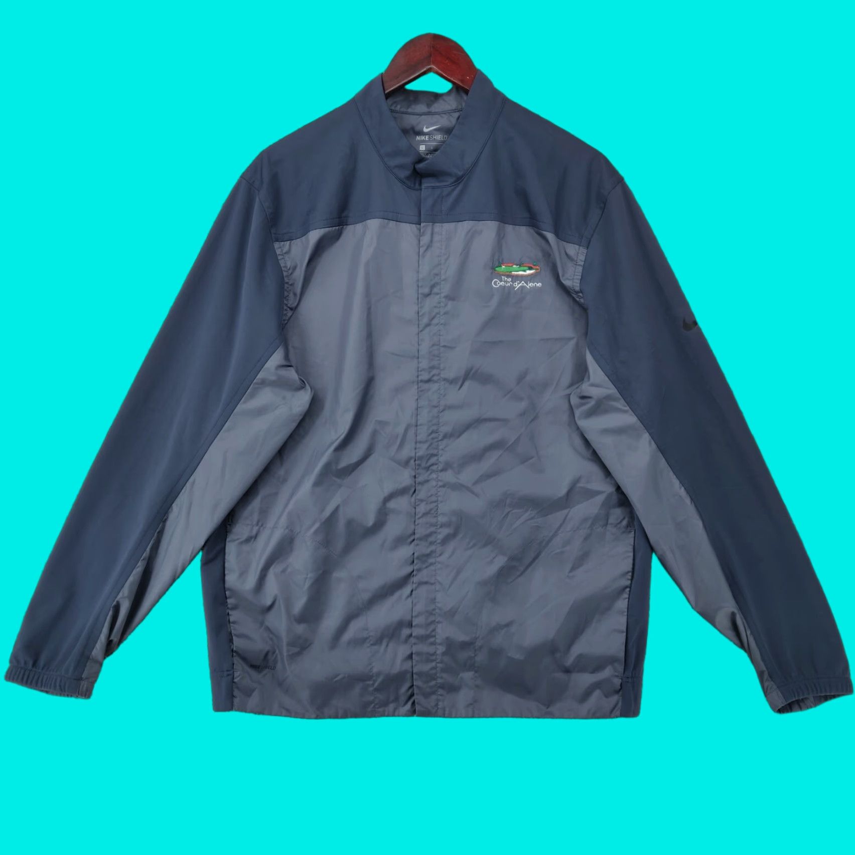 Nike VINTAGE Nike Shield Jacket Mens L Blue Windbreaker Full Zip Sports Outdoors Golf Jacket Size US L / EU 52-54 / 3 - 1 Thumbnail