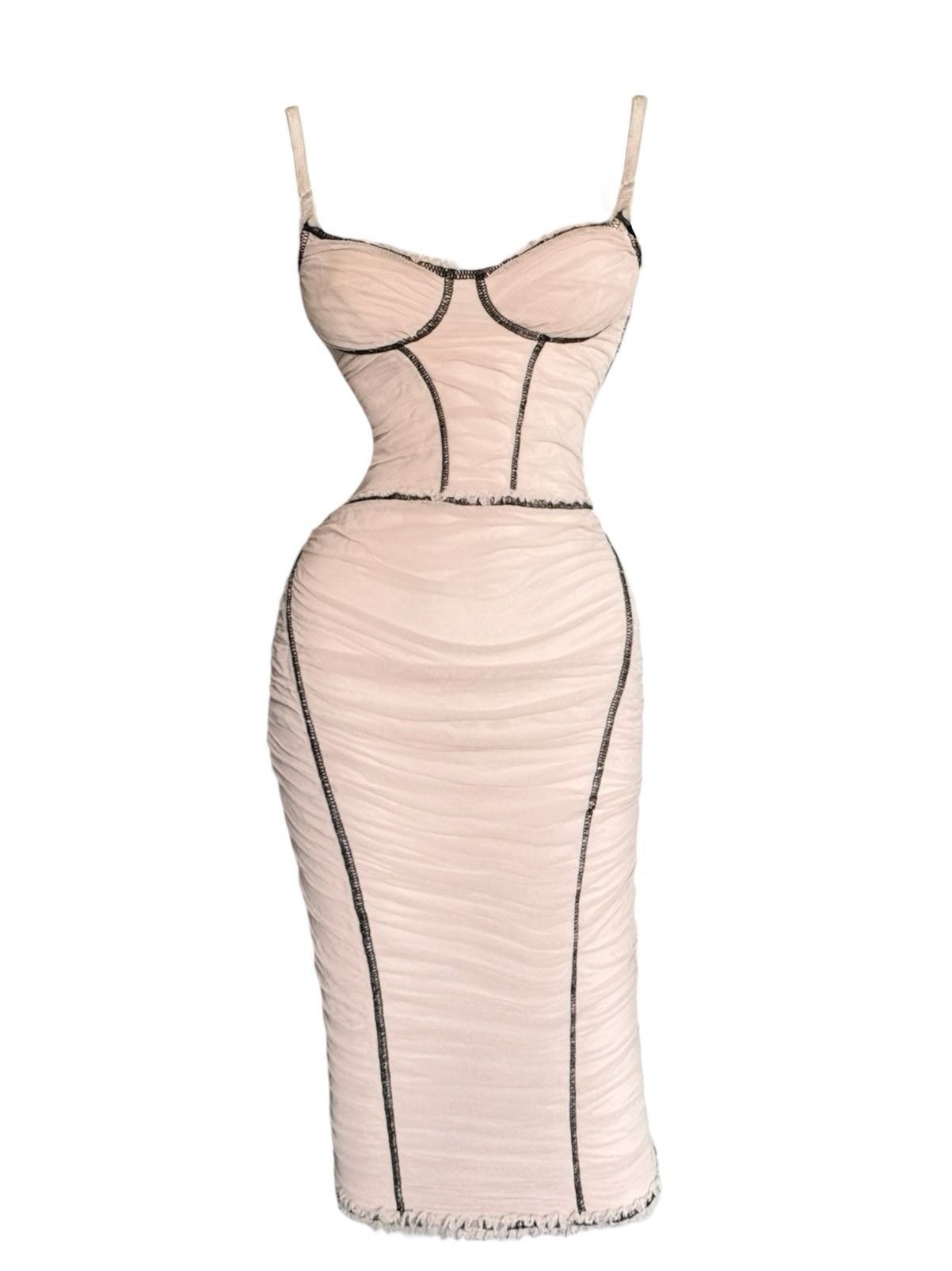 Dolce & Gabbana Runway Dolce and Gabbana Corset Draped Ruched Silk Dress Size S / US 4 / IT 40 - 1 Thumbnail