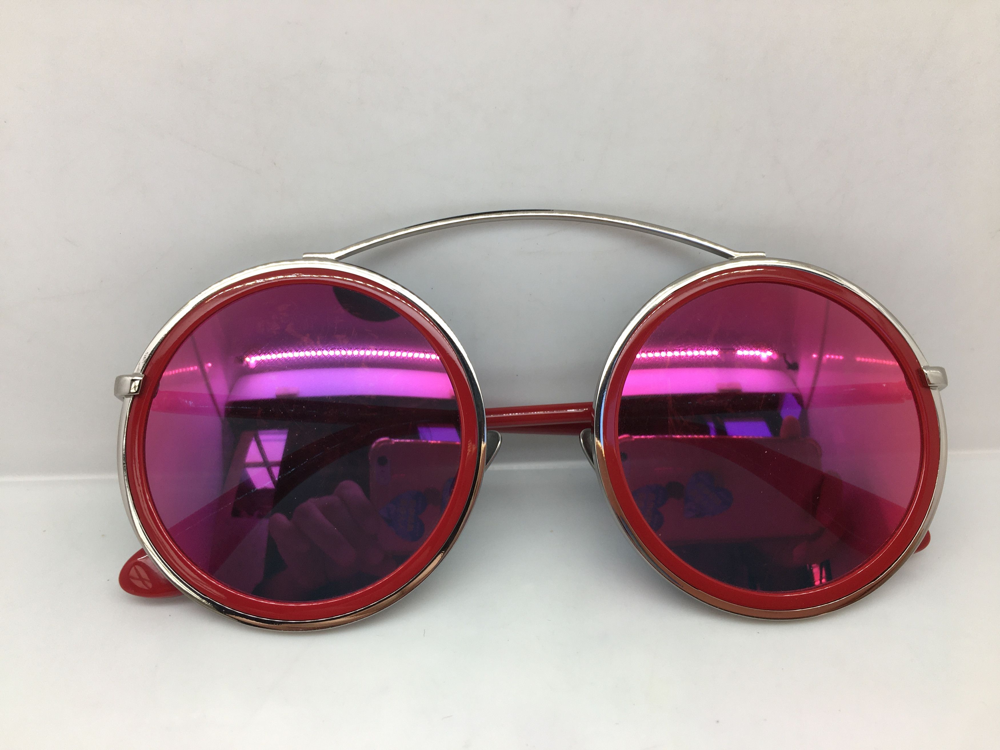 Other EOS E8457S Silver Red Round Sunglasses Frame Show Time Size ONE SIZE - 5 Thumbnail