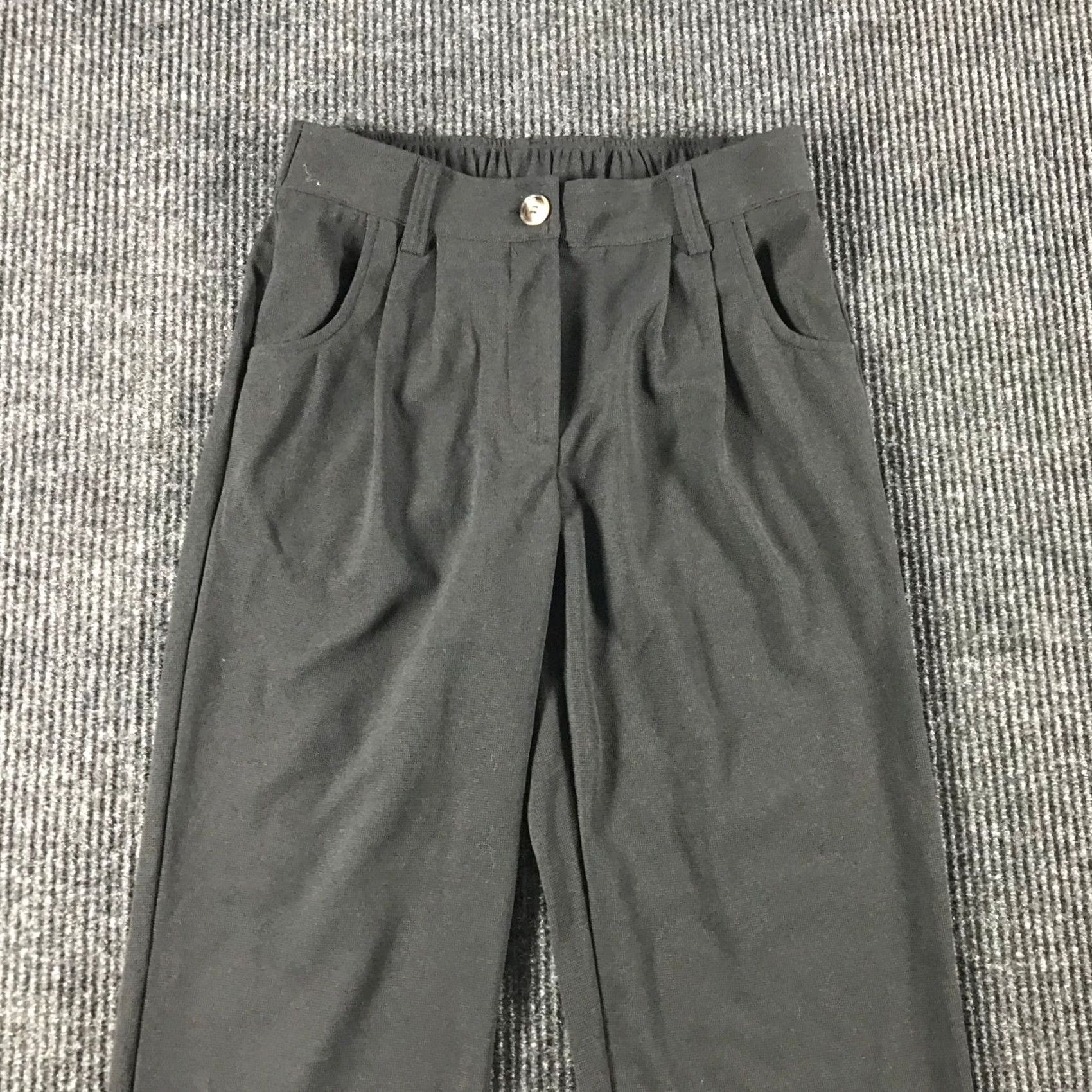Vintage Halara Black Pleated High Waisted Straight Leg Dress Pants Womens S Regular Size 28" / US 6 / IT 42 - 2 Thumbnail