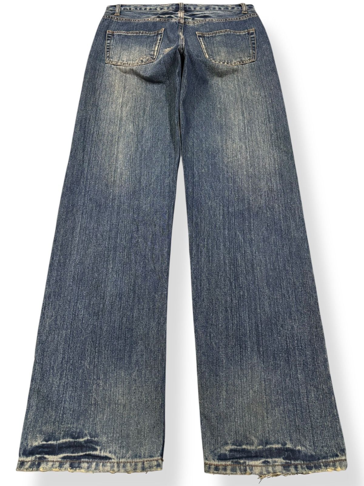 Kapital Vintage Nylaus Mud Wash Clawmark Distressed Zig Zag Jeans Size US 33 - 2 Thumbnail