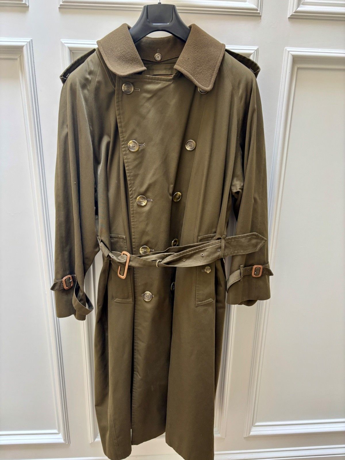 Burberry Rare M46 90s Burberry Trench Coat w/ Green House Check Size US XL / EU 56 / 4 - 7 Thumbnail