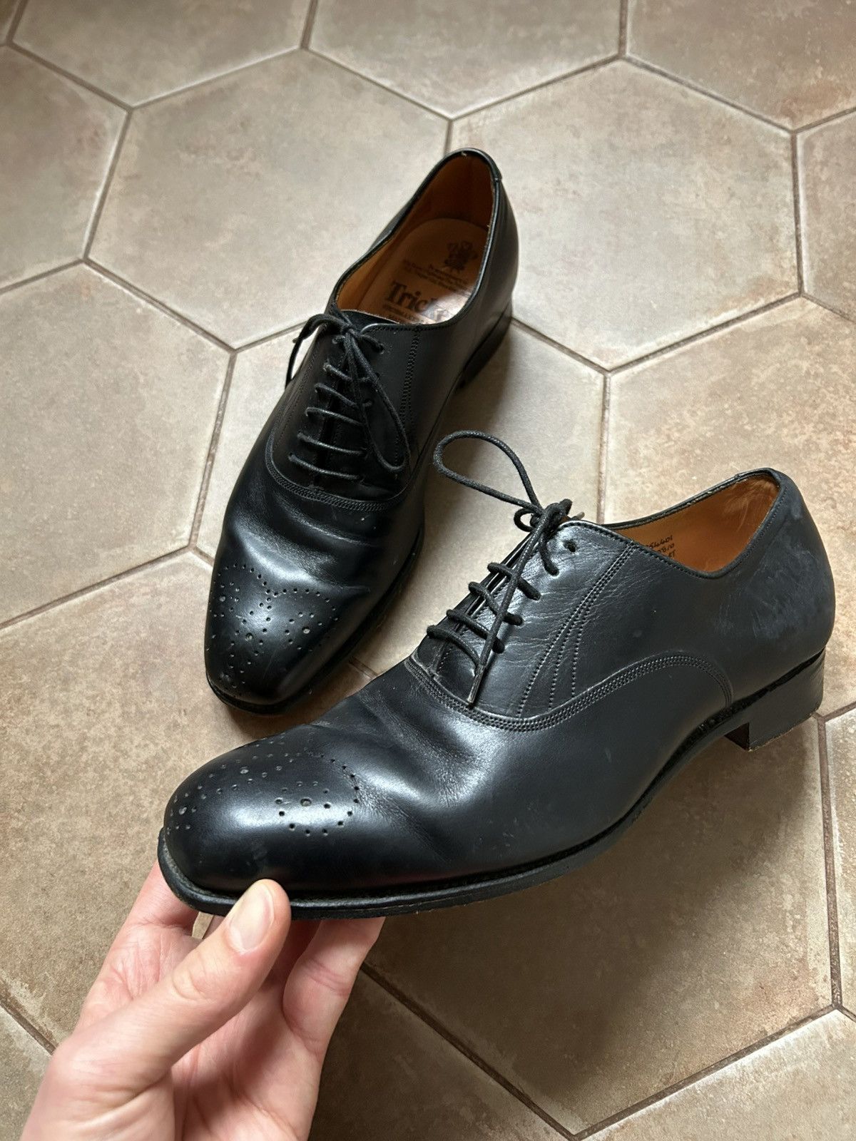 Tricker's Trickers Derby Brogue Shoes Leather size uk6.5 us7.5 Size US 7.5 / EU 40-41 - 4 Thumbnail