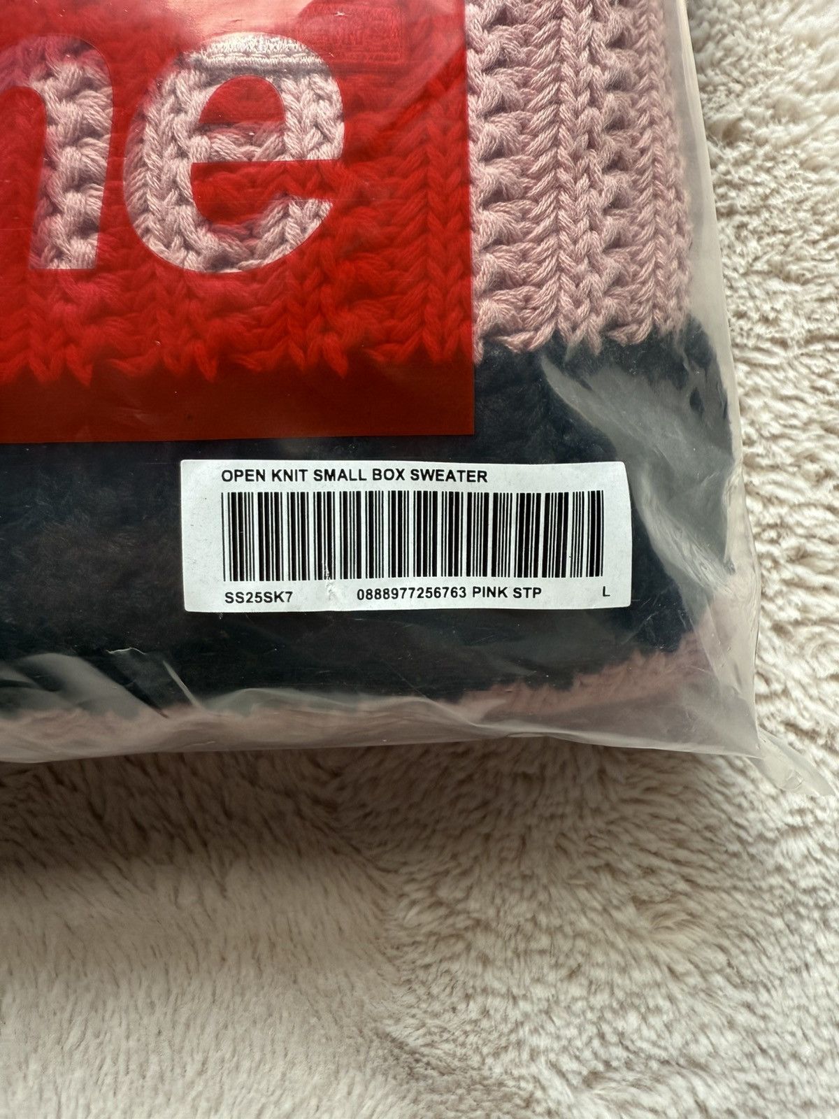 Supreme Supreme Pink Loose Gauge Stripe Small Box Sweater Size US L / EU 52-54 / 3 - 6 Thumbnail