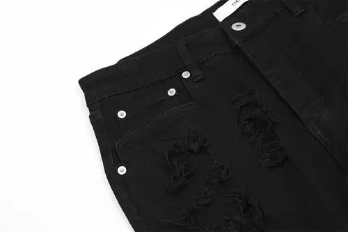 VIBE Opium Distressed Black Stack Denim Jeans y2k retro style Size US 32 / EU 48 - 6 Thumbnail