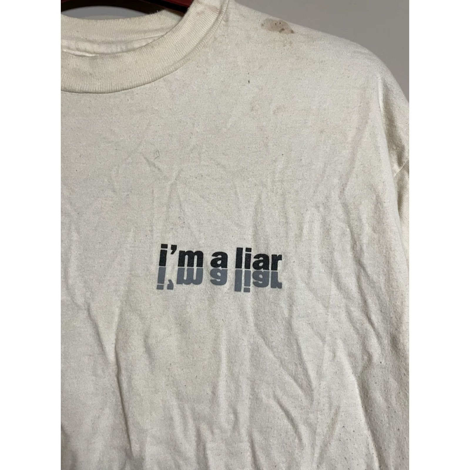 Hanes VINTAGE 1994 Rollins Band I’m A Liar T-Shirt Hanes White XL Men Short Sleeve Crew Neck Cotton Band Summer 90s Mens Size US XL / EU 56 / 4 - 5 Thumbnail