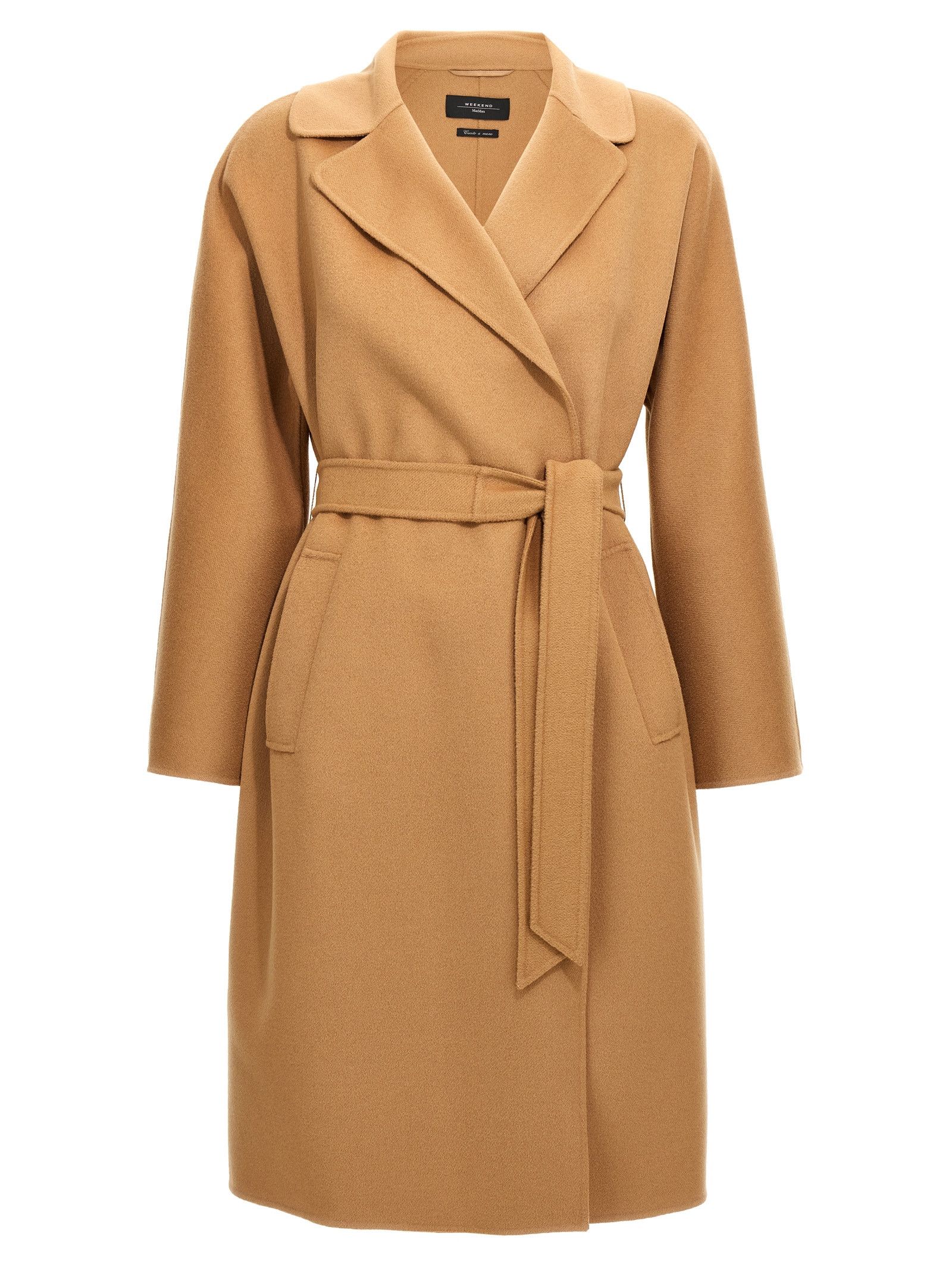 コート Weekend Camel Stretch Polyester Blend Fauto Trench Coat Weekend Max Mara Camel Stretch Polyester Blend Fauto Trench