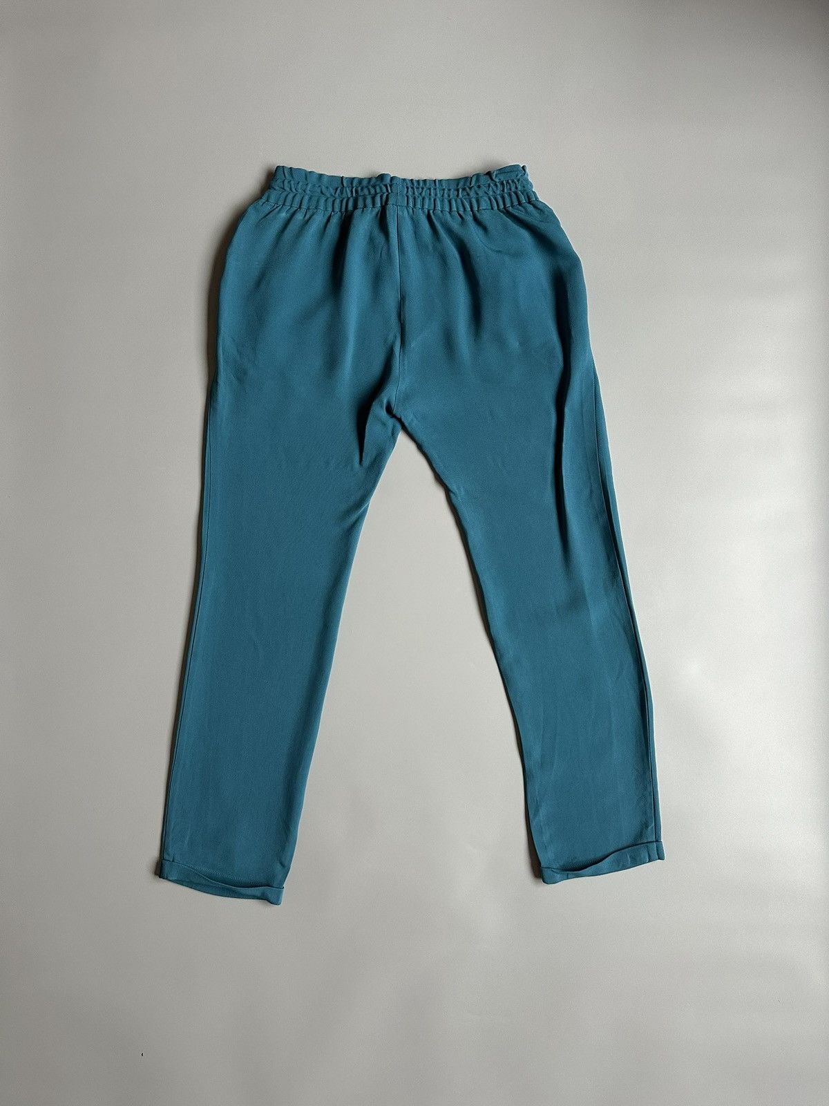 Adidas Stella McCartney Teal Aqua Blue Rayon Pants Straight Size 40 Size 27" / US 4 / IT 40 - 2 Thumbnail
