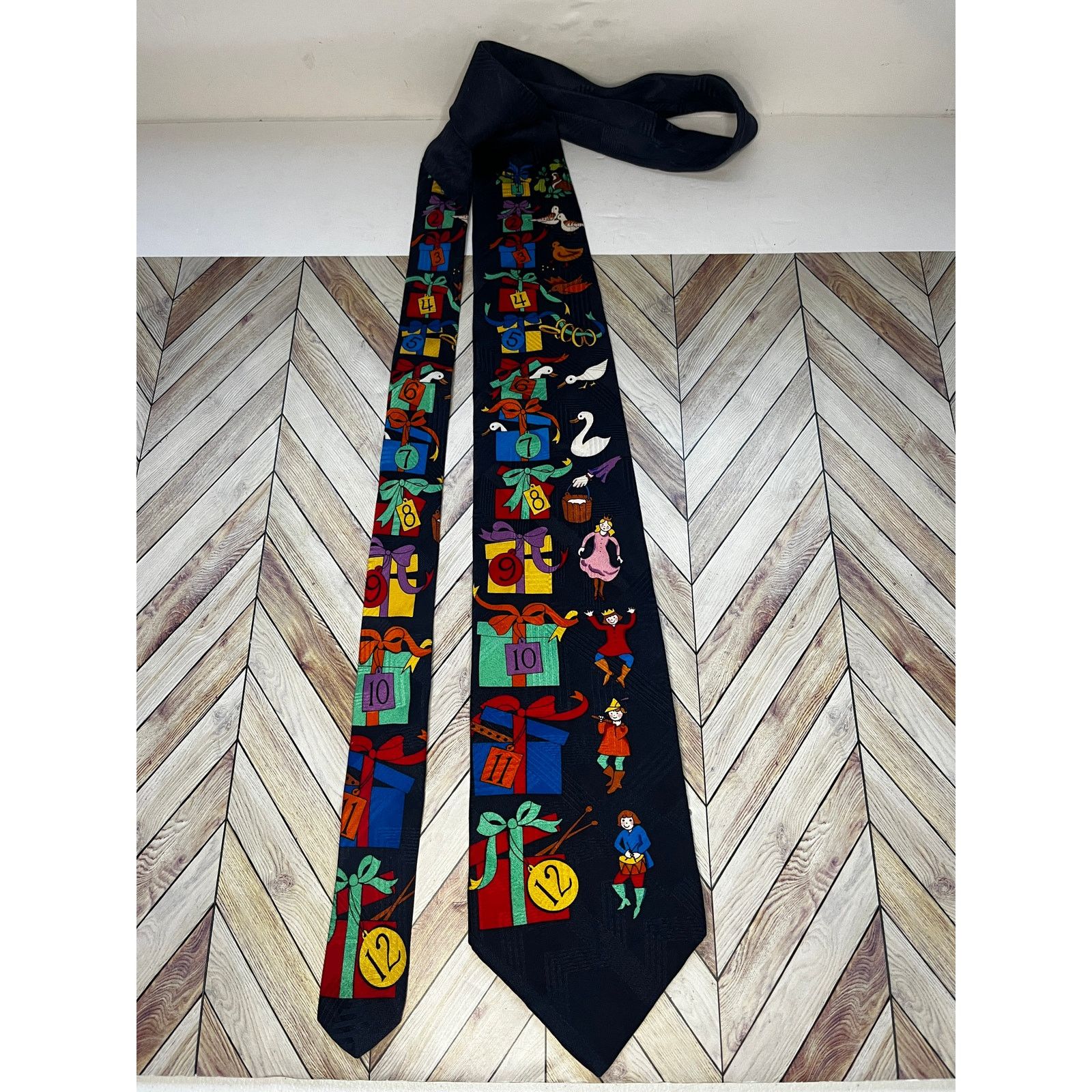 Other Vintage Jones for Men The 12 Days of Christmas Neck Tie Navy Size ONE SIZE - 1 Thumbnail