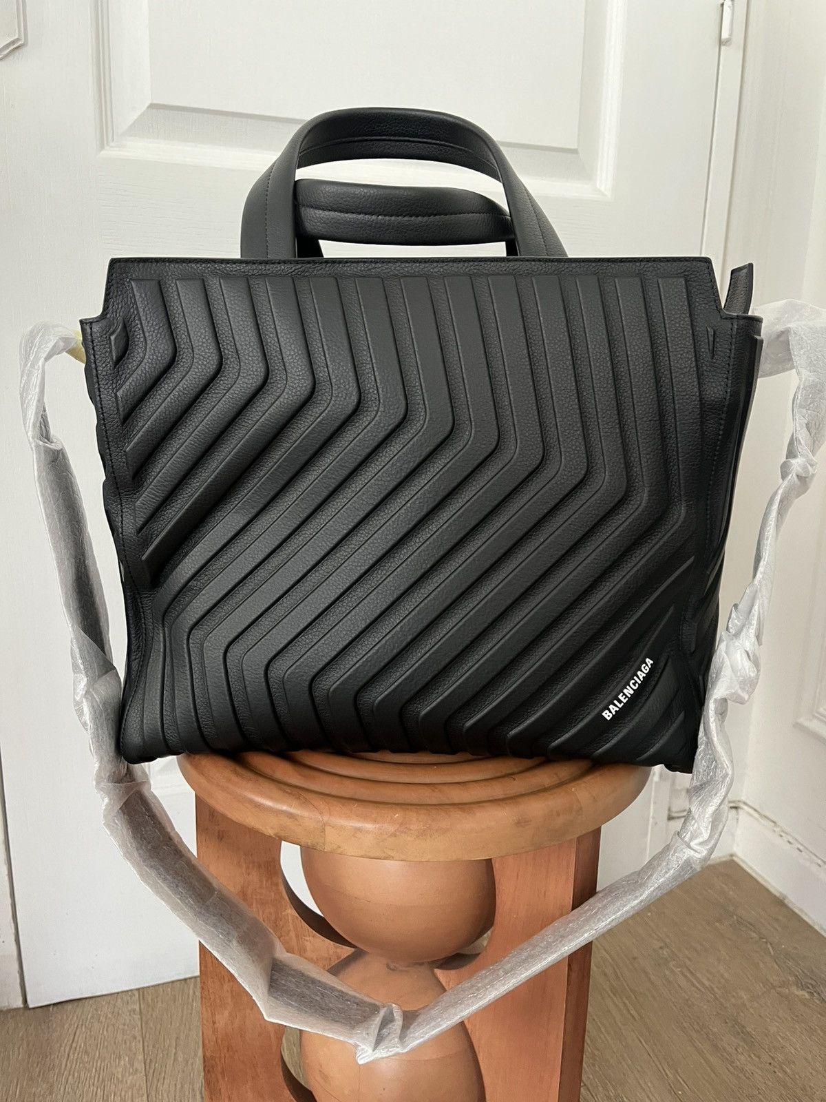 Balenciaga BARBES LARGE EAST-WEST SHOPPER BAG IN BLACK | Grailed