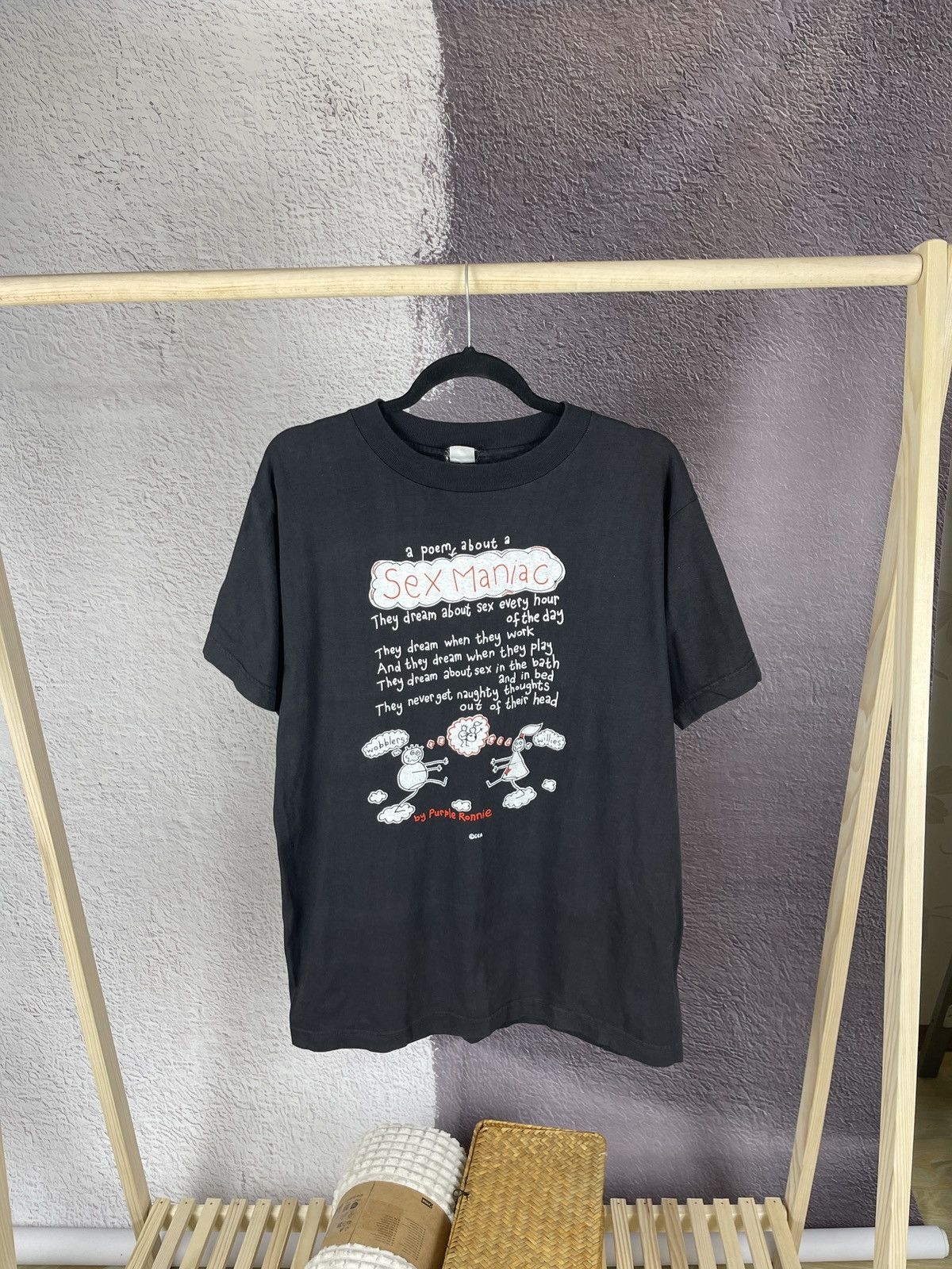 Vintage Vintage Sex Maniac Poem Word Design T-shirt Art Graphic Size US XL / EU 56 / 4 - 2 Thumbnail