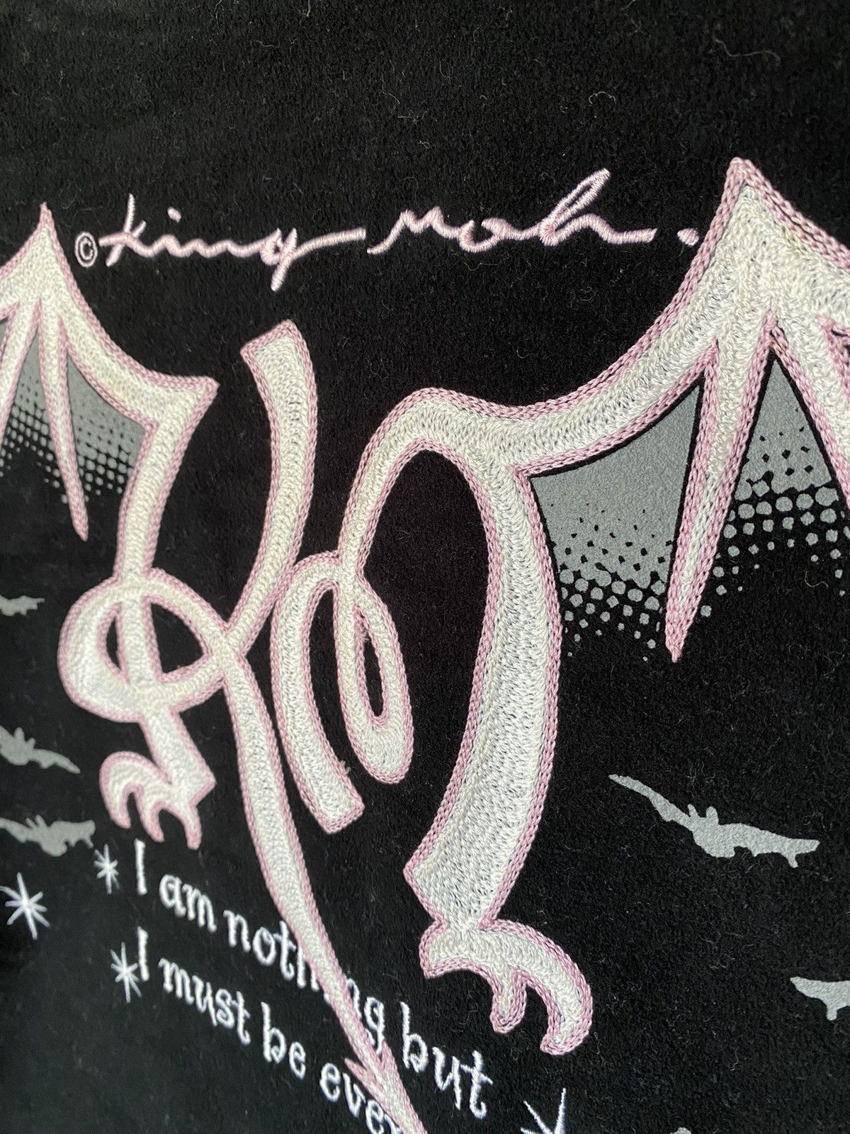 1990s KING MOB Punk Label Japan Embroidered Bat padded