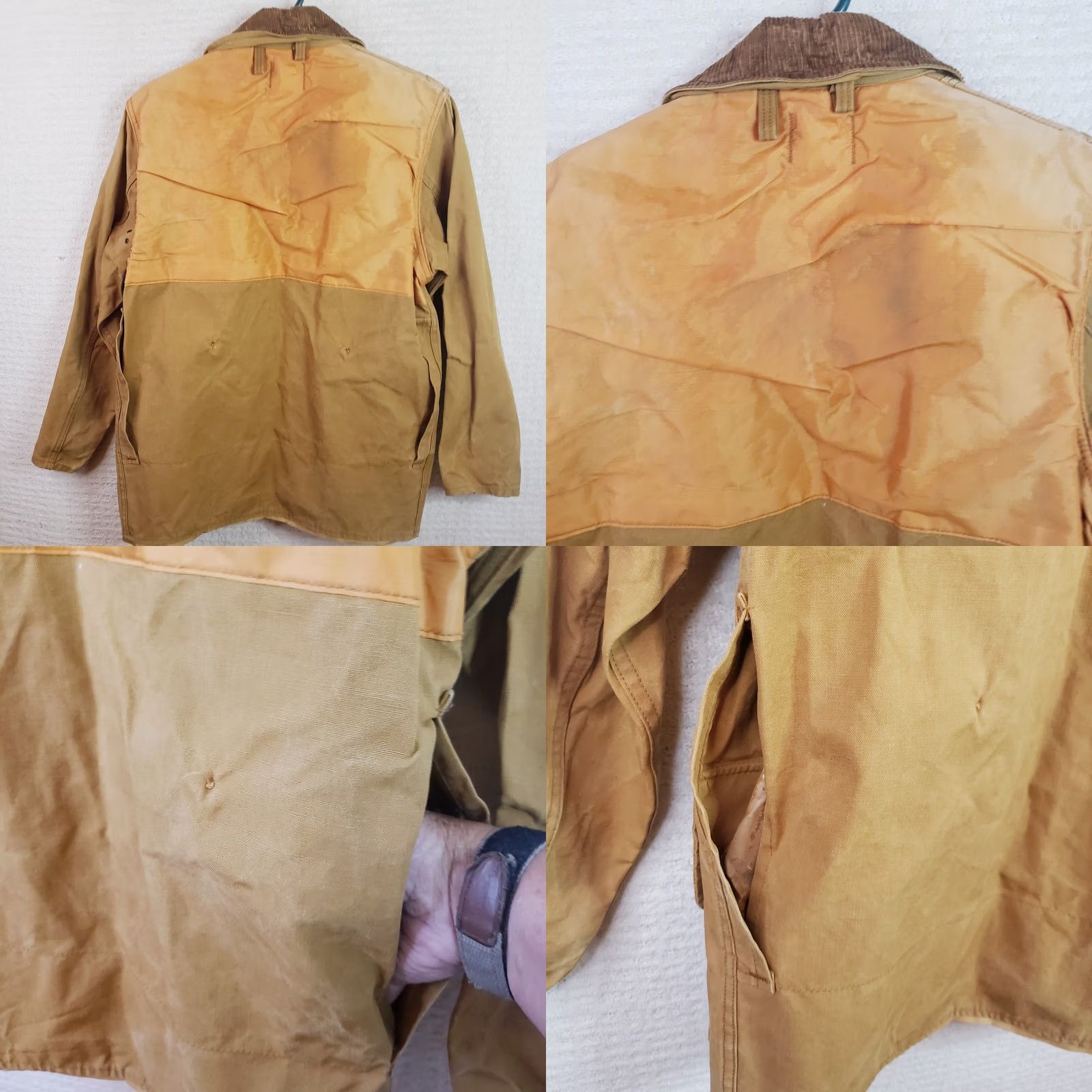 Vintage VINTAGE Canvasback Jacket Overcoat Hunting Coat with Game Bag Men Small Tan Beige Pockets Corduroy Collar Mid-Length 70s-80s Size US S / EU 44-46 / 1 - 9 Thumbnail