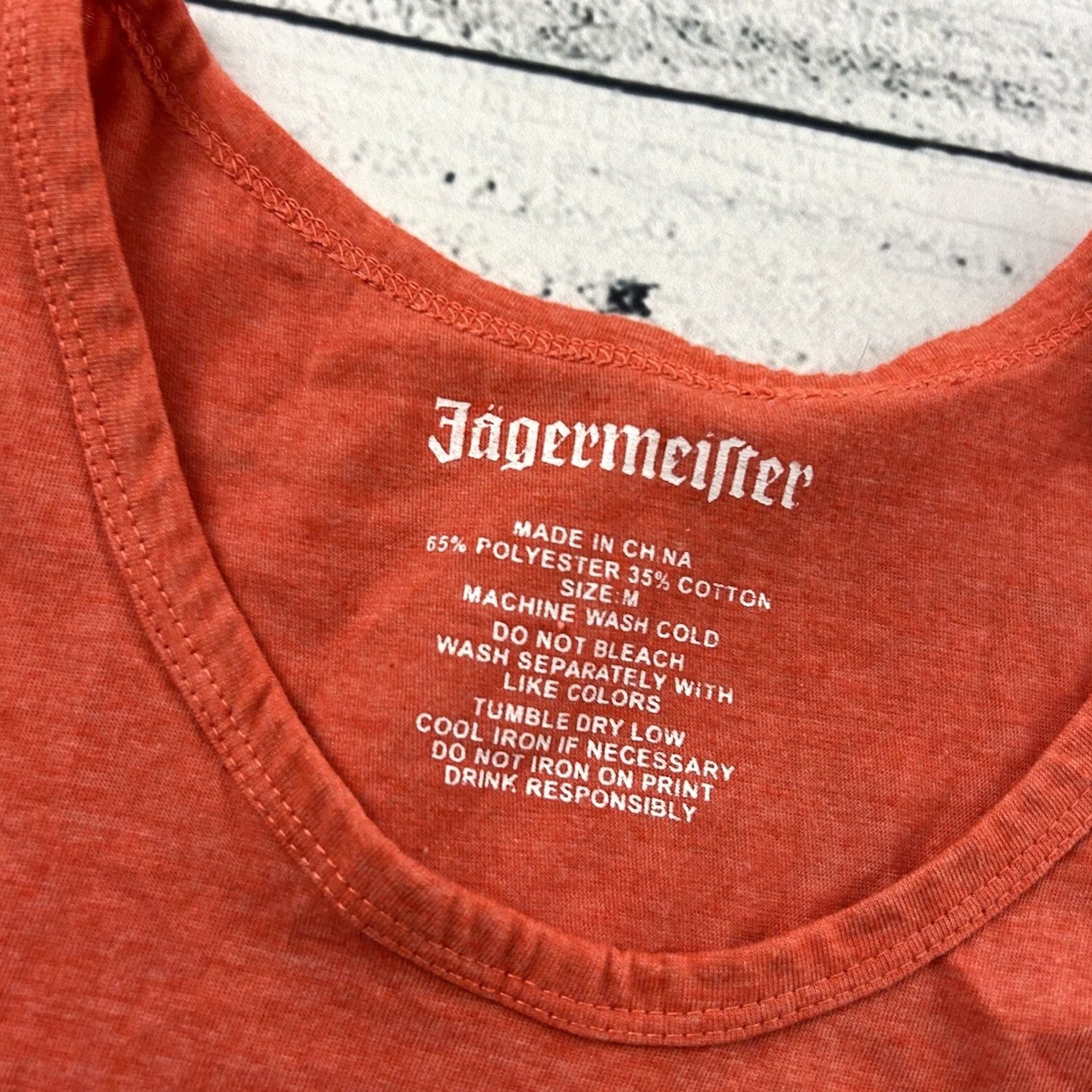 Vintage Jagermeister Tank Top Women Medium Orange Sleeveless Racerback Shirt Size M / US 6-8 / IT 42-44 - 2 Thumbnail