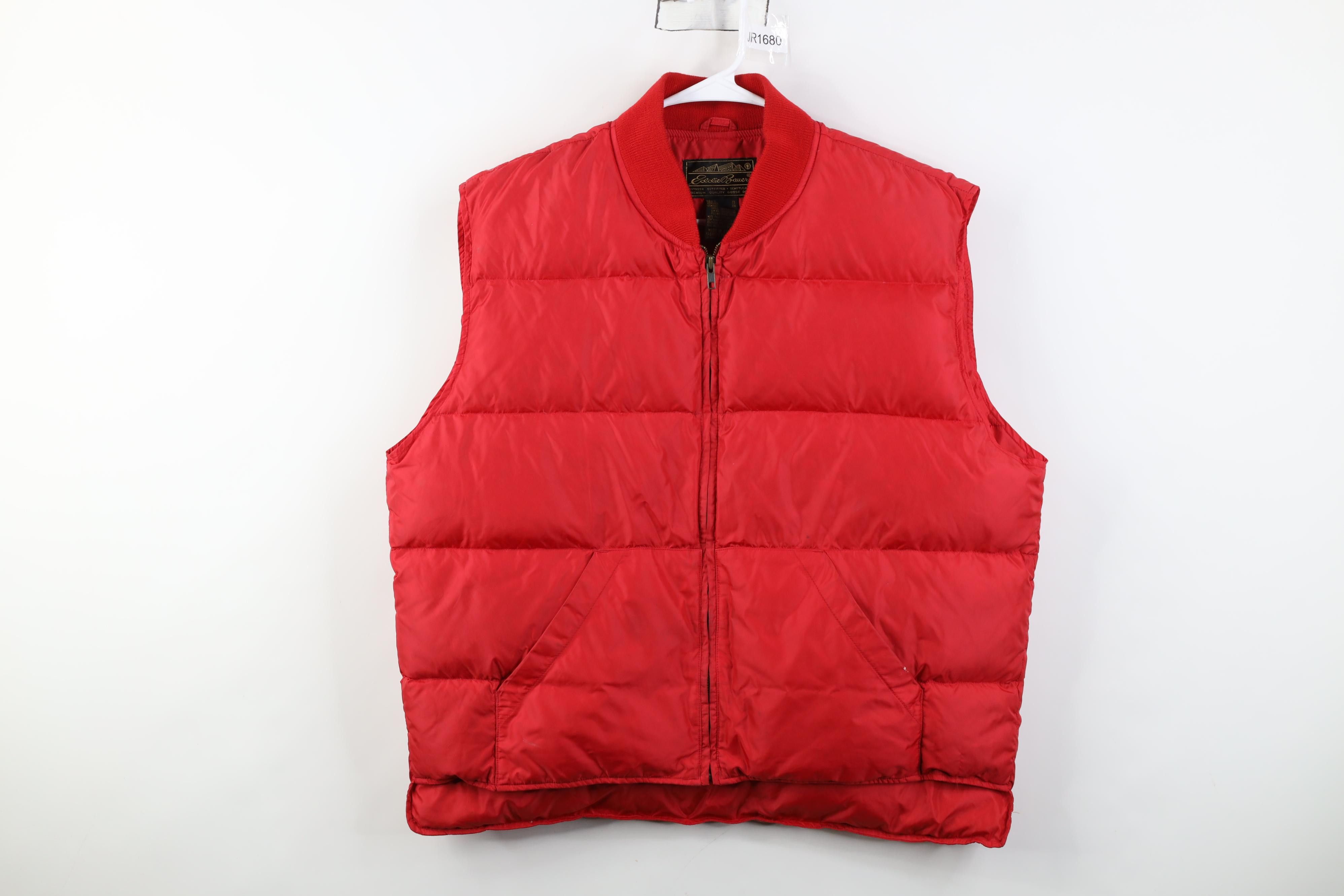 Eddie Bauer Vintage 90s Eddie Bauer Goose Down Puffer Vest Jacket Red Size US XL / EU 56 / 4 - 1 Thumbnail