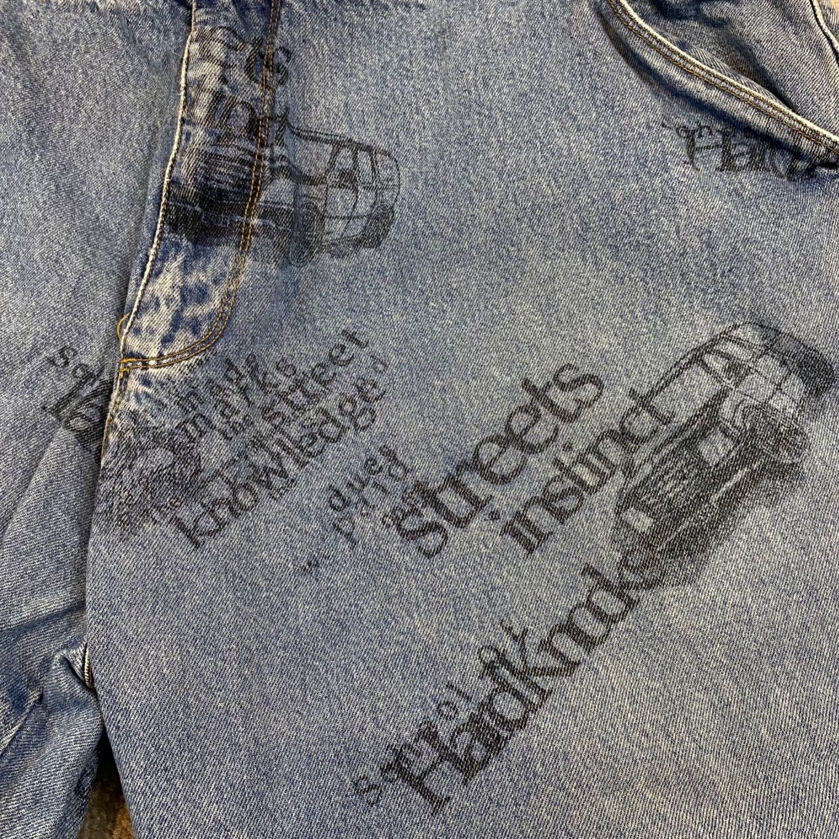 Vintage School of Hard Knocks Jeans Mens 40x32 Blue Light Wash Wide-Leg Baggy Y2K Size US 42 / EU 58 - 7 Thumbnail
