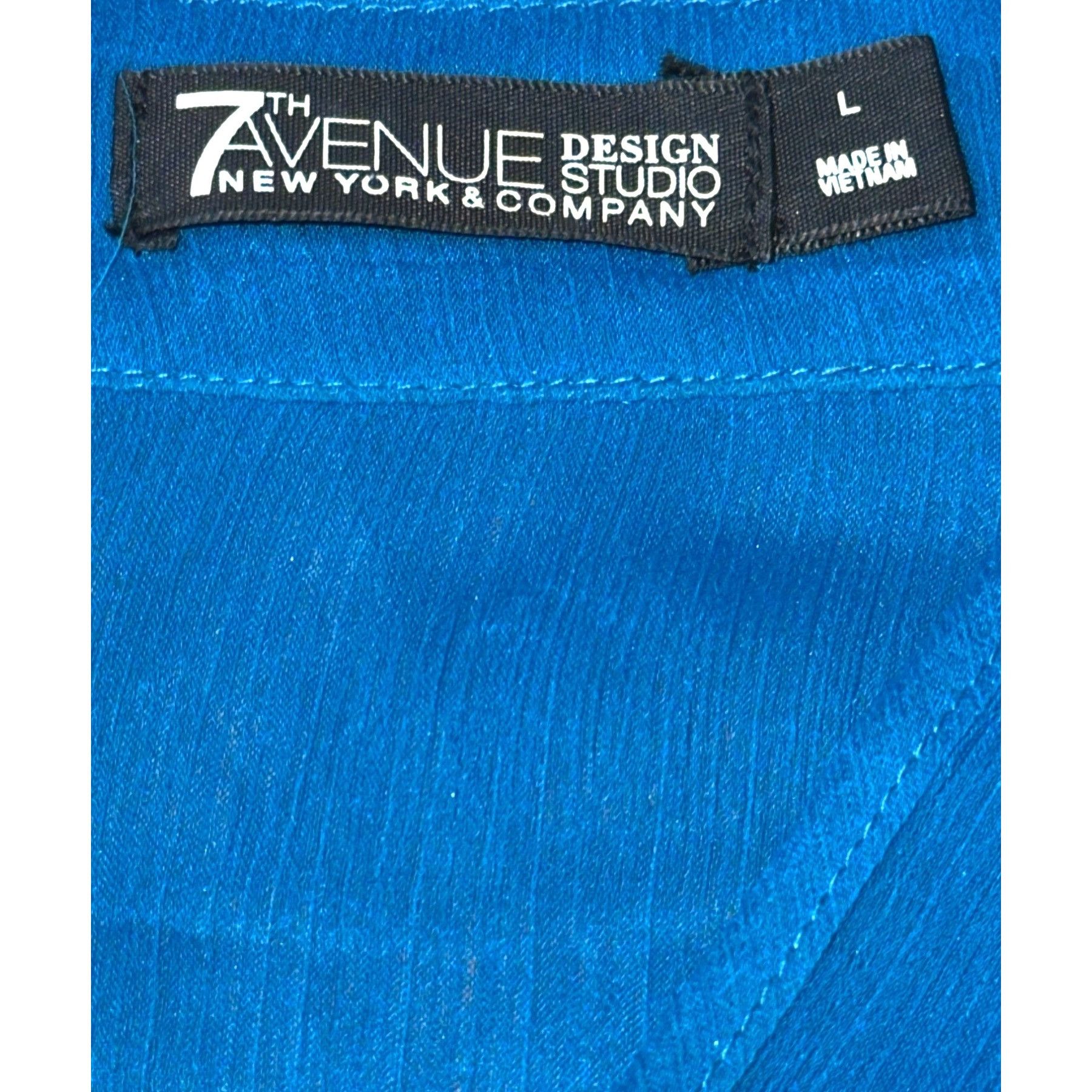 Other 7th Avenue New York Company Large Teal Sheer Blouse V neck L Size L / US 10 / IT 46 - 8 Thumbnail