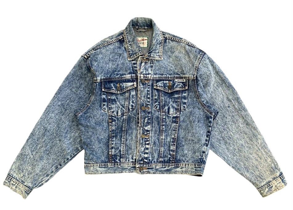 Vintage Classic Western Trucker Jacket With Back Buckle Size US L / EU 52-54 / 3 - 1 Thumbnail
