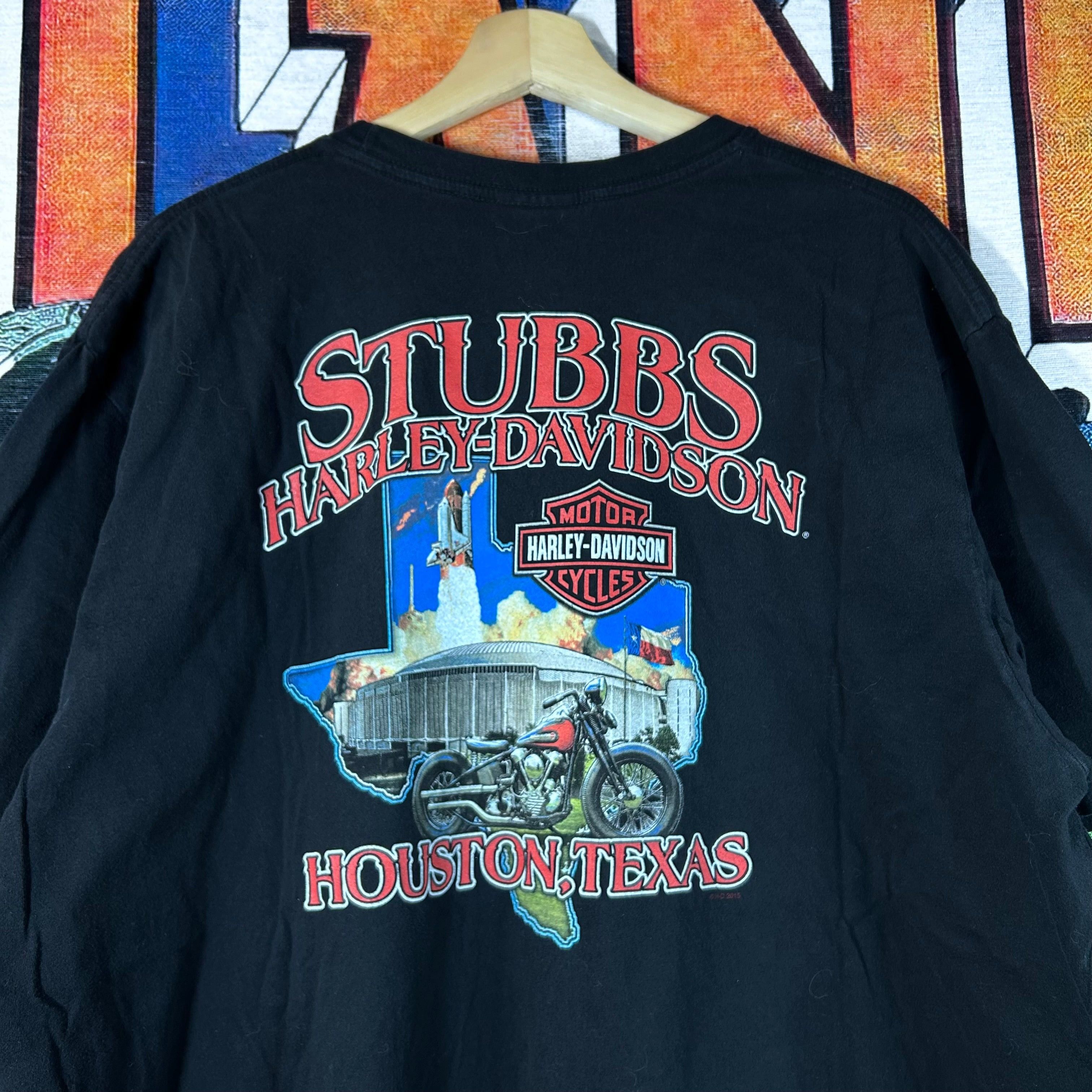 Harley Davidson × Vintage Harley Davidson Skull Biker Houston, TX Tee Size XL Size US XL / EU 56 / 4 - 4 Thumbnail