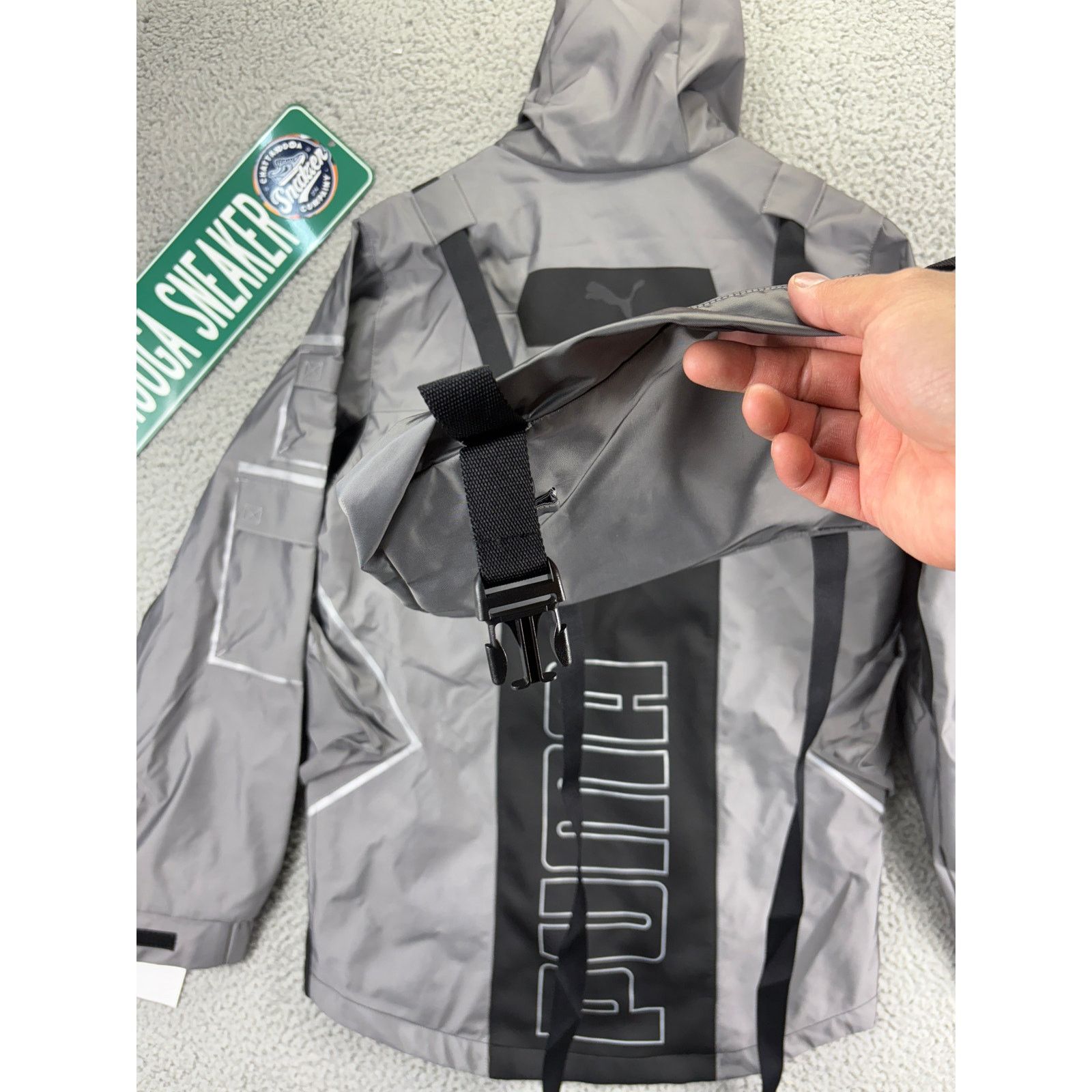 Puma Puma Rain Jacket Men Small Silver Grey Conqr Full Zip Hooded Size US S / EU 44-46 / 1 - 8 Thumbnail