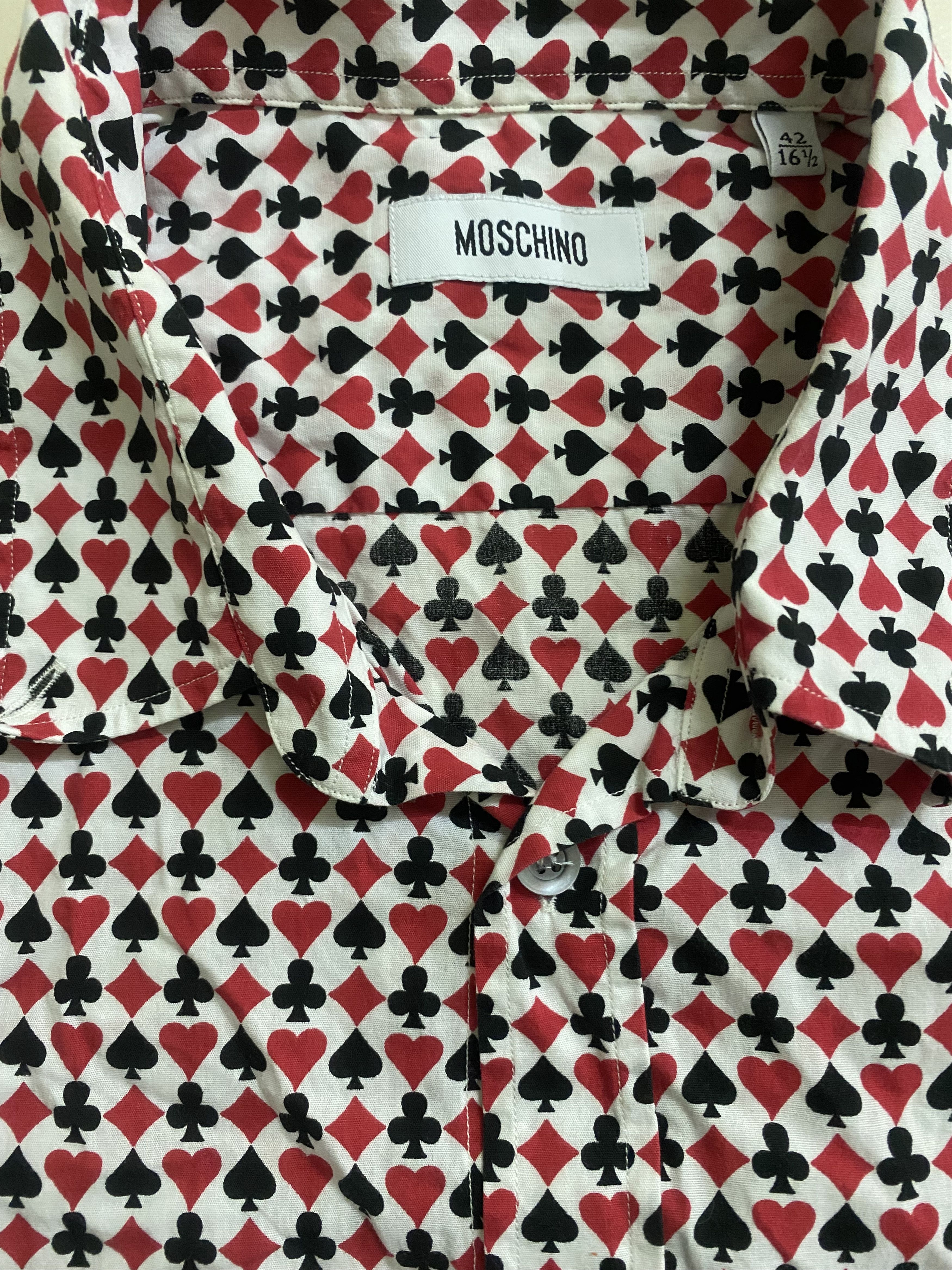 Moschino Moschino Poker Open Collar Button Up Size US M / EU 48-50 / 2 - 4 Thumbnail