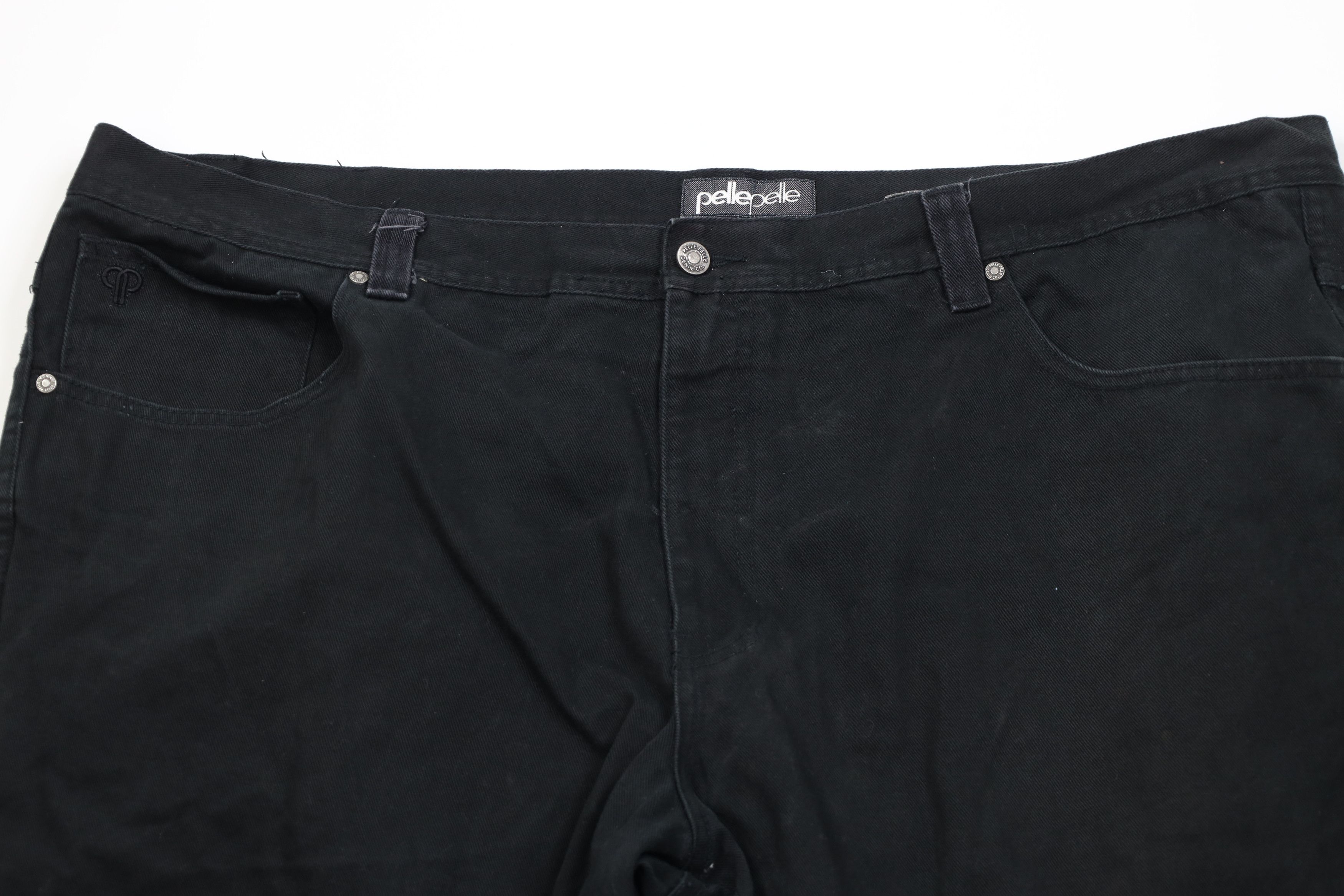 Pelle Pelle Vintage 90s Y2K Pelle Pelle Baggy Wide Leg Denim Jeans Black Size US 44 / EU 60 - 2 Thumbnail