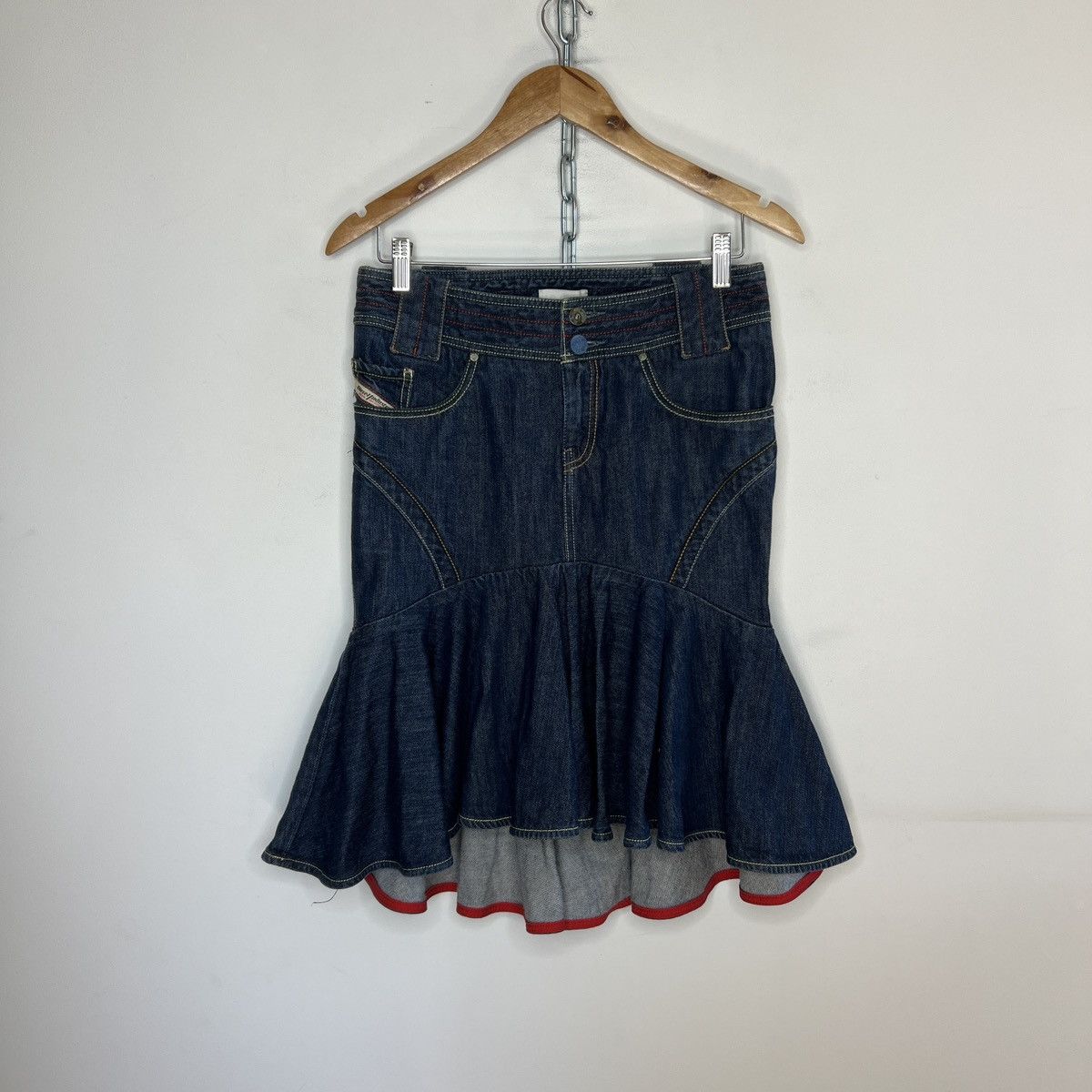 Diesel Vintage diesel mini skirt denim y2k mermaid pleated Size 28" / US 6 / IT 42 - 3 Thumbnail