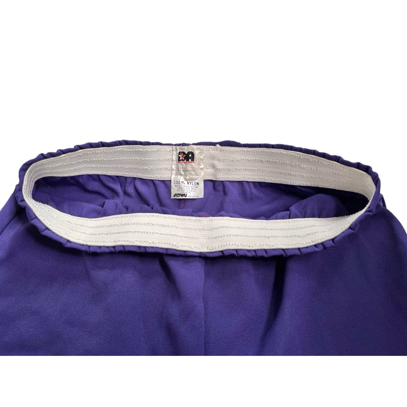 Vintage VINTAGE Don Alleson Basketball Gym Shorts Womens L NOS NWOT 90s USA Purple Logo Athletic Nylon 4.5" Inseam Girls-? Size 36" / US 14 / IT 50 - 4 Thumbnail